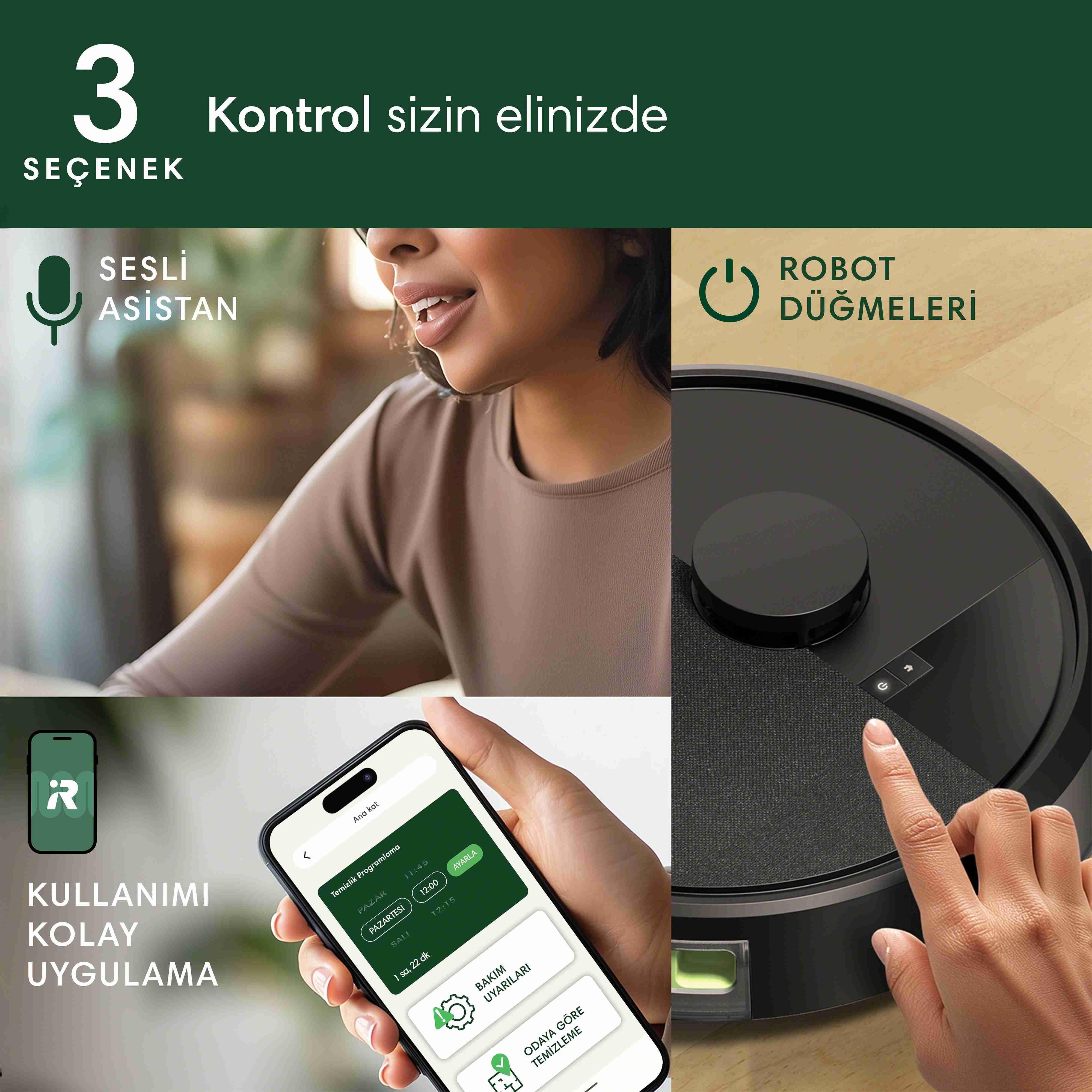 iRobot Roomba 105 Combo Robot Süpürge ve Paspas | Beyaz