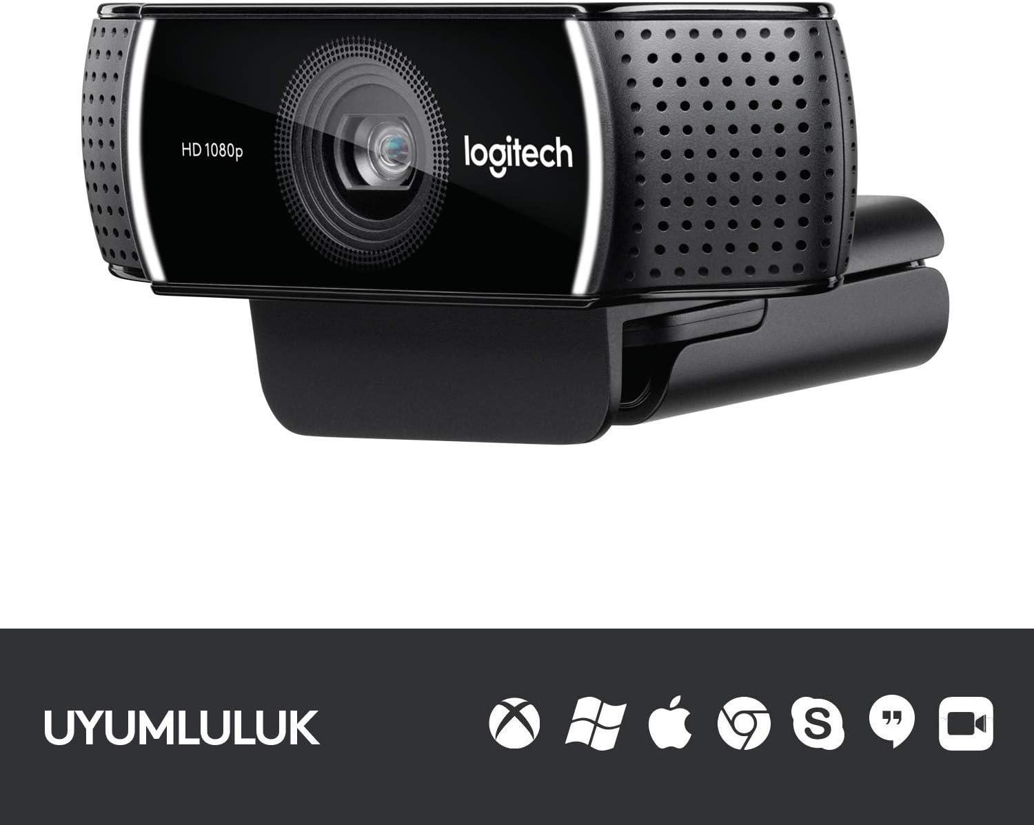 Logitech C922 Full HD 1080p Yayıncılar için Profesyonel Web Kamerası - Siyah