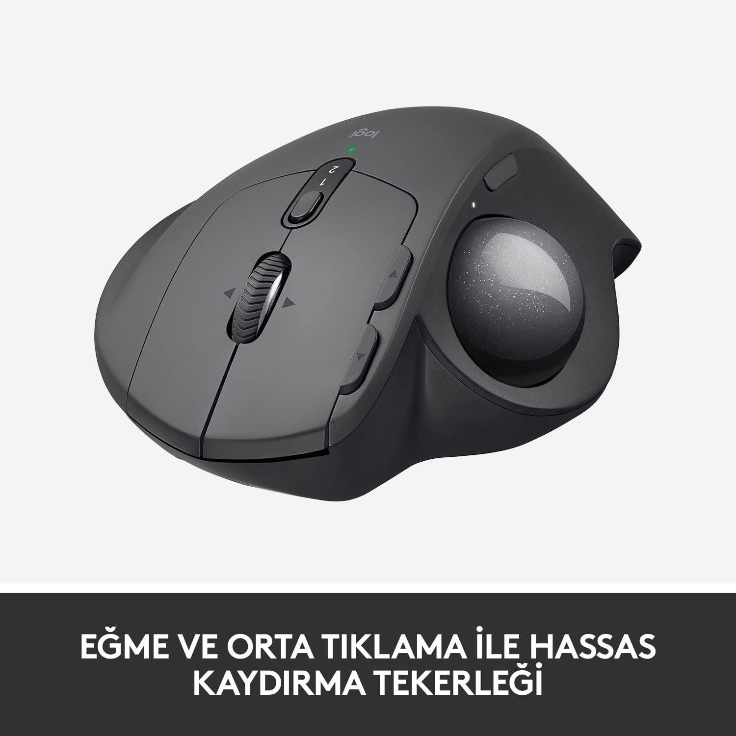 Logitech MX Ergo Kablosuz Konforlu Trackball Mouse - Siyah