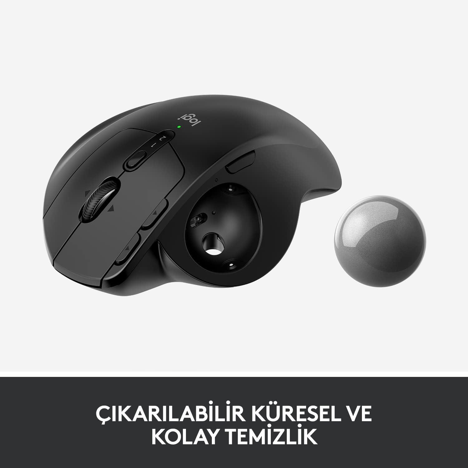 Logitech MX Ergo Kablosuz Konforlu Trackball Mouse - Siyah
