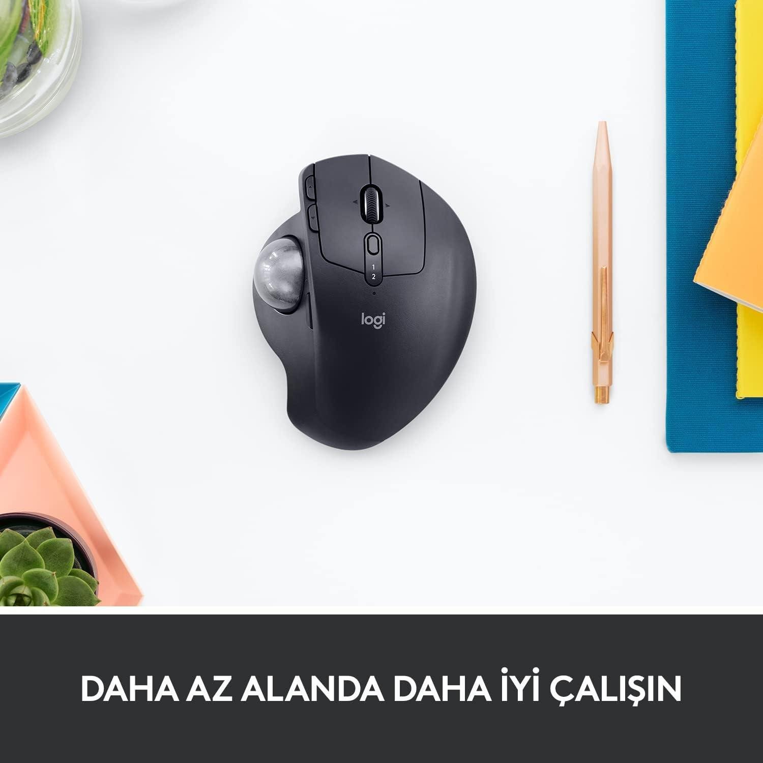 Logitech MX Ergo Kablosuz Konforlu Trackball Mouse - Siyah
