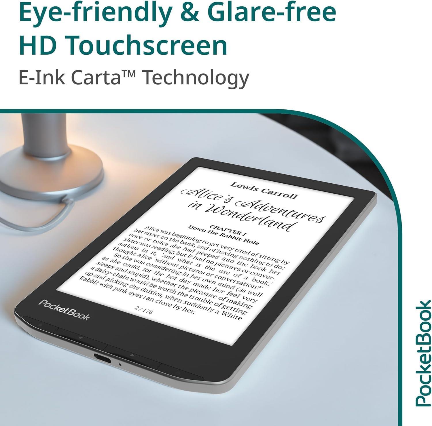 PocketBook Verse E-okuyucu | 6'' E-Ink Carta™ HD | Ayarlanabilir Akıllı Işık | 1 Ay Pil Ömrü | Misty Grey