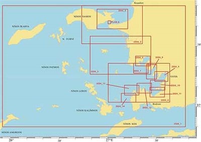 2004 Dilek Geçidi - Güllük Körfezi Yat Haritaları Folyosu