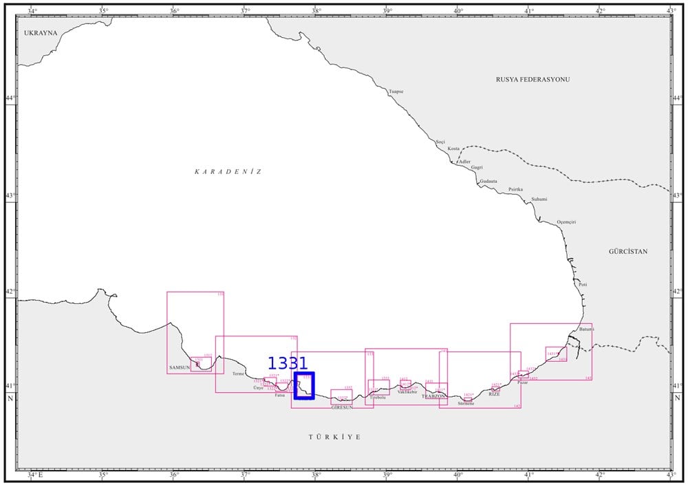 TR 1331 Harita: Ordu - Perşembe