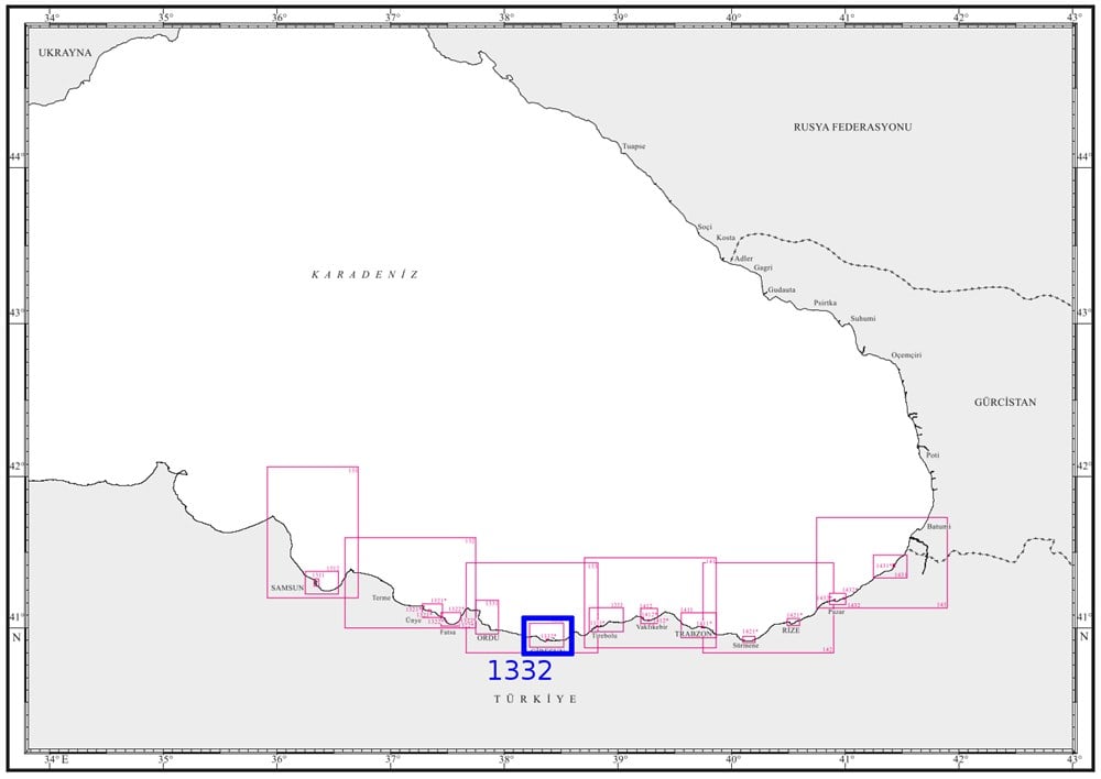 TR 1332 Harita: Karadeniz Limanları: Giresun Limanı Yaklaşması