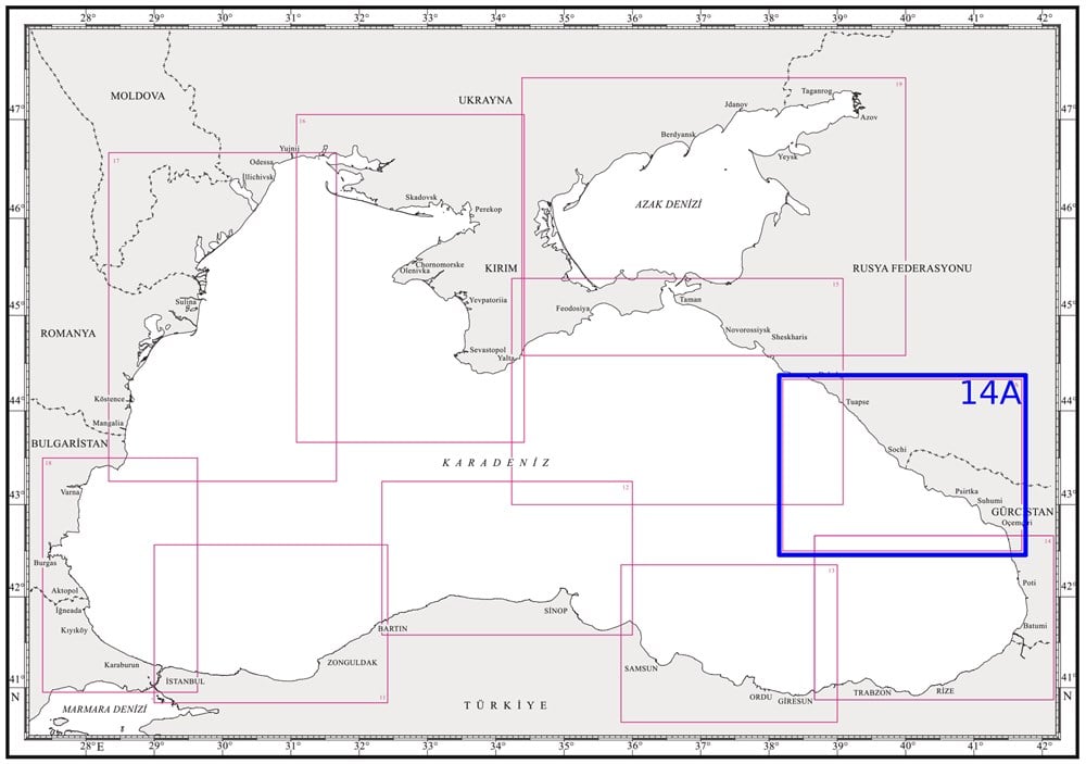 TR 14 A Harita: Ochamchira (Oçemçiri) - Tuapse
