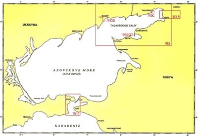 TR 1911 Harita: Kerçenskiy Proliv (Kerç Boğazı)