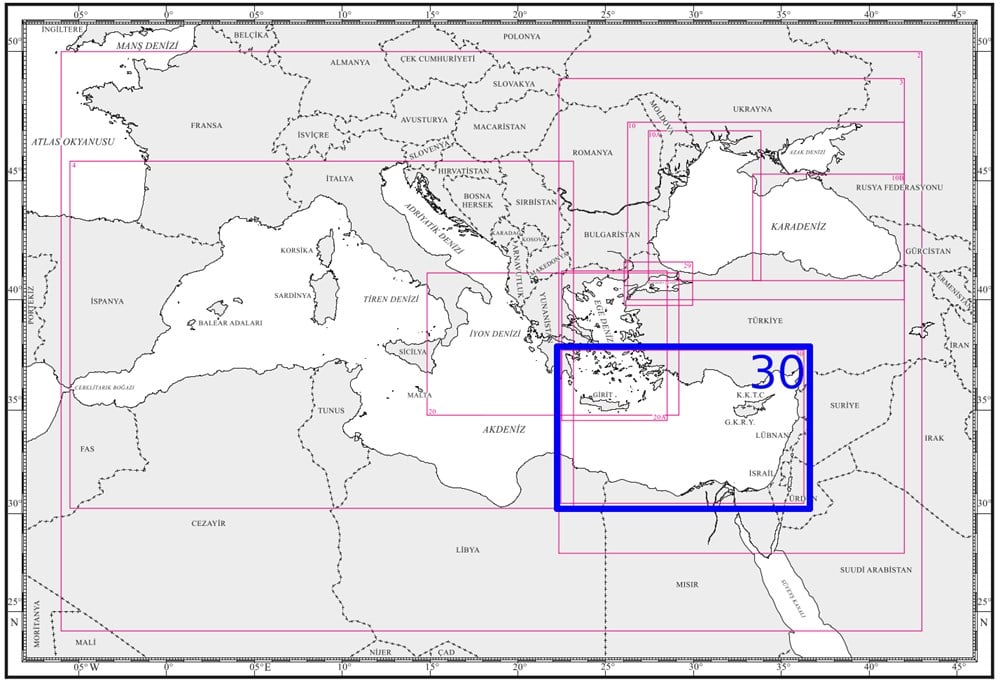 TR 30 Harita: Akdeniz, İskenderun - Derna