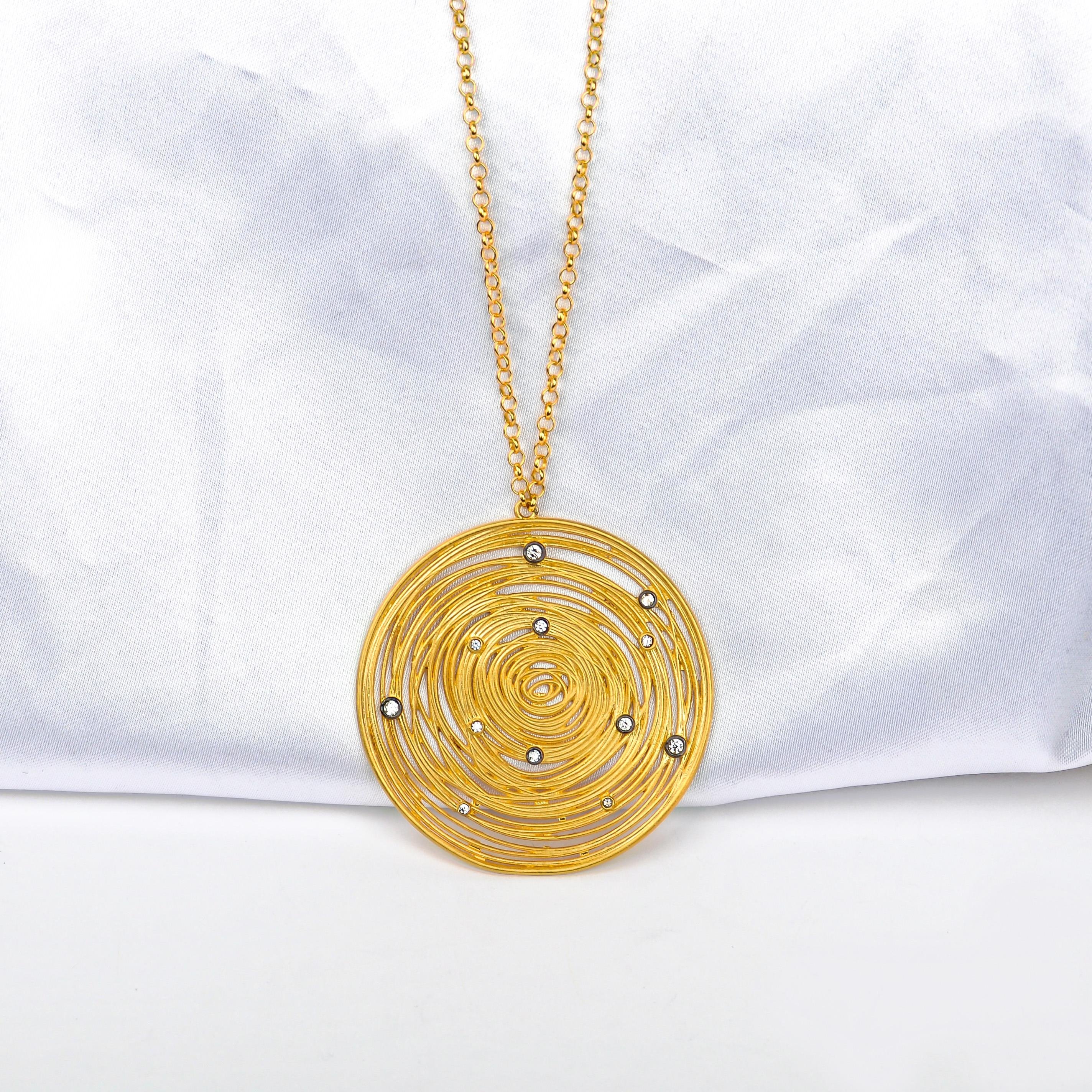 ALTIN14 Ayar El Yapımı Antika Spiral Motif Kolye