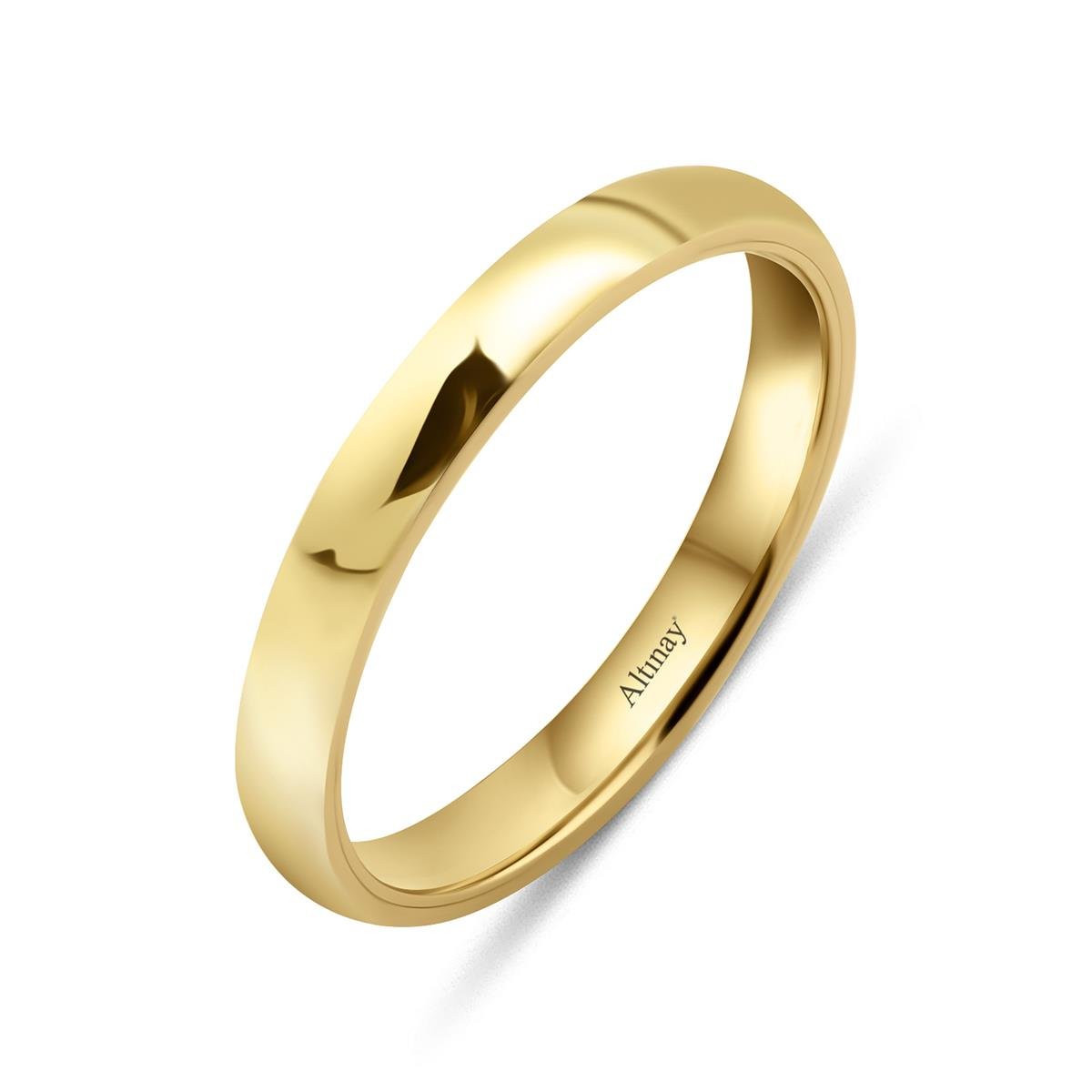 KLASİK ALYANS14 Ayar 3 mm İçi Boş Sarı Altın Klasik Bombeli Alyans14 Ayar 3 mm İçi Boş Sarı Altın Klasik Bombeli Alyans