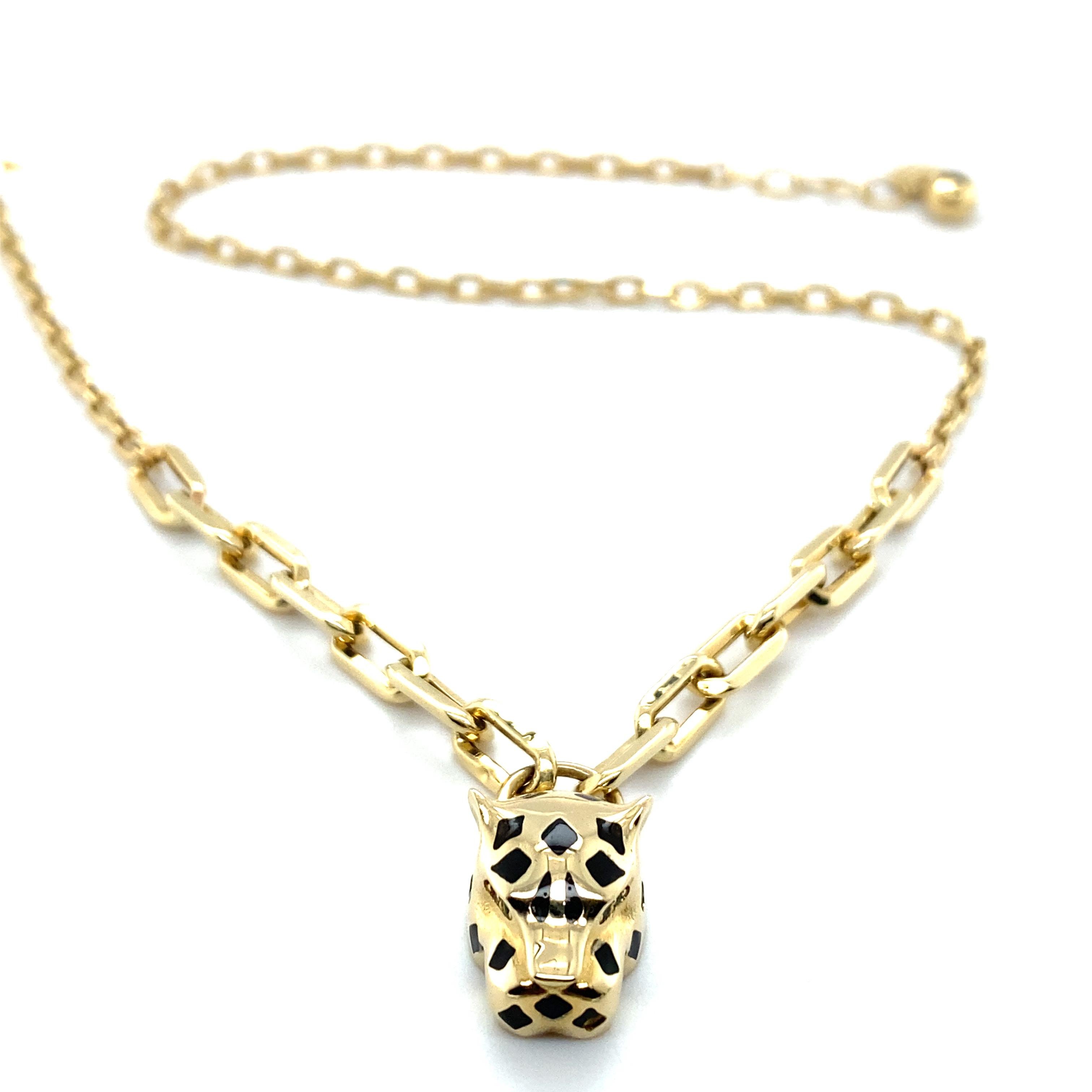 KOLYE14 Ayar Jaguar Başlı Kolye