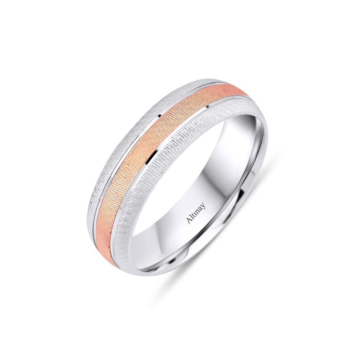 TAŞLI ALYANS14 Ayar 5 mm Ortası Tamtur Kadın Altın Alyans Yüzük14 Ayar 5 mm Ortası Tamtur Kadın Altın Alyans Yüzük