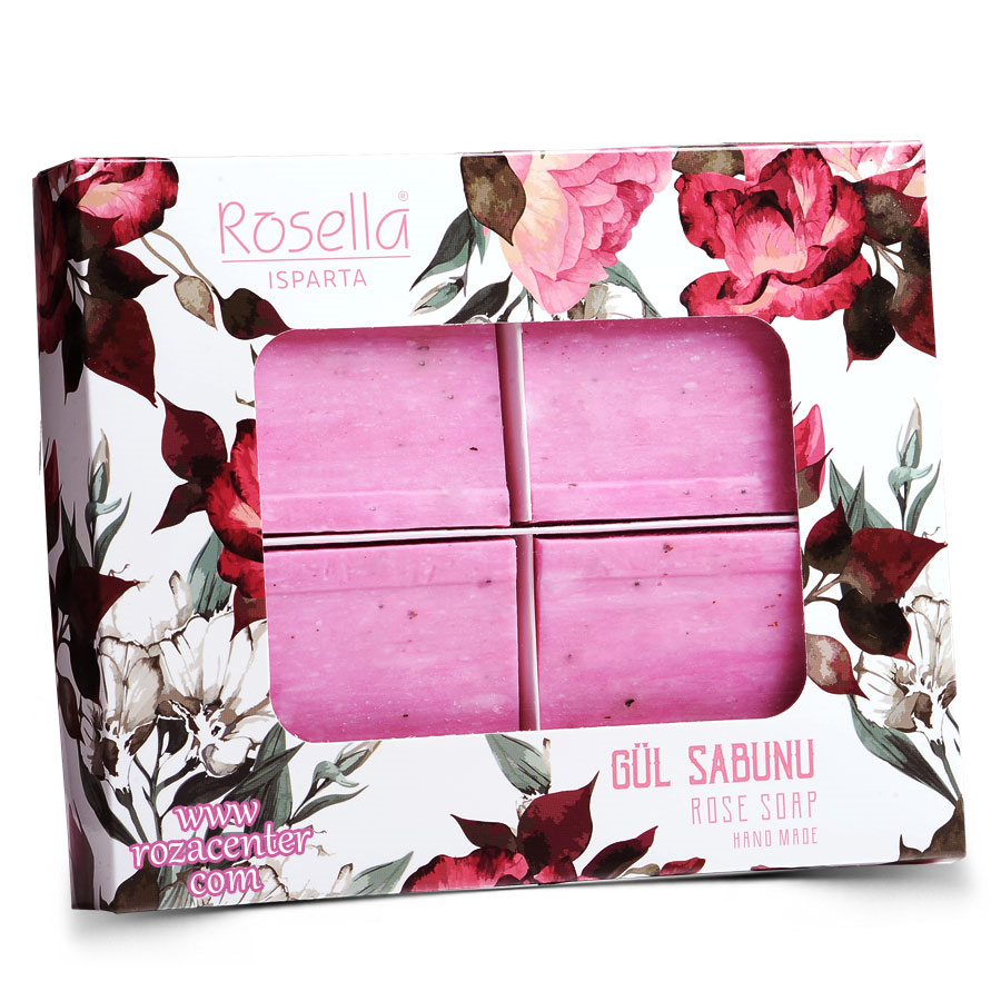Gül Suyu Katkılı Cilt Temizleyici Gül Sabunu 80x4 Gr -Rosella Isparta