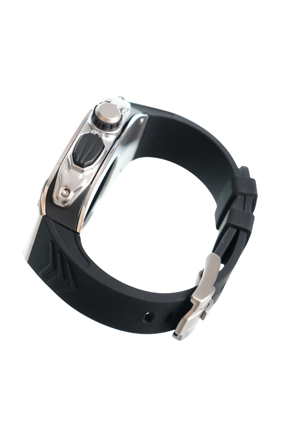 Apple Saat Kasa kordon Siyah Silver 49mm silikon kauçuk bant paslanmaz çelik kasa  iWatch ULTRA Apple KordonWATCHOFROYALkasakrdonApple Saat Kasa kordon Siyah Silver 49mm silikon kauçuk bant paslanmaz çelik kasa  iWatch ULTRA 
