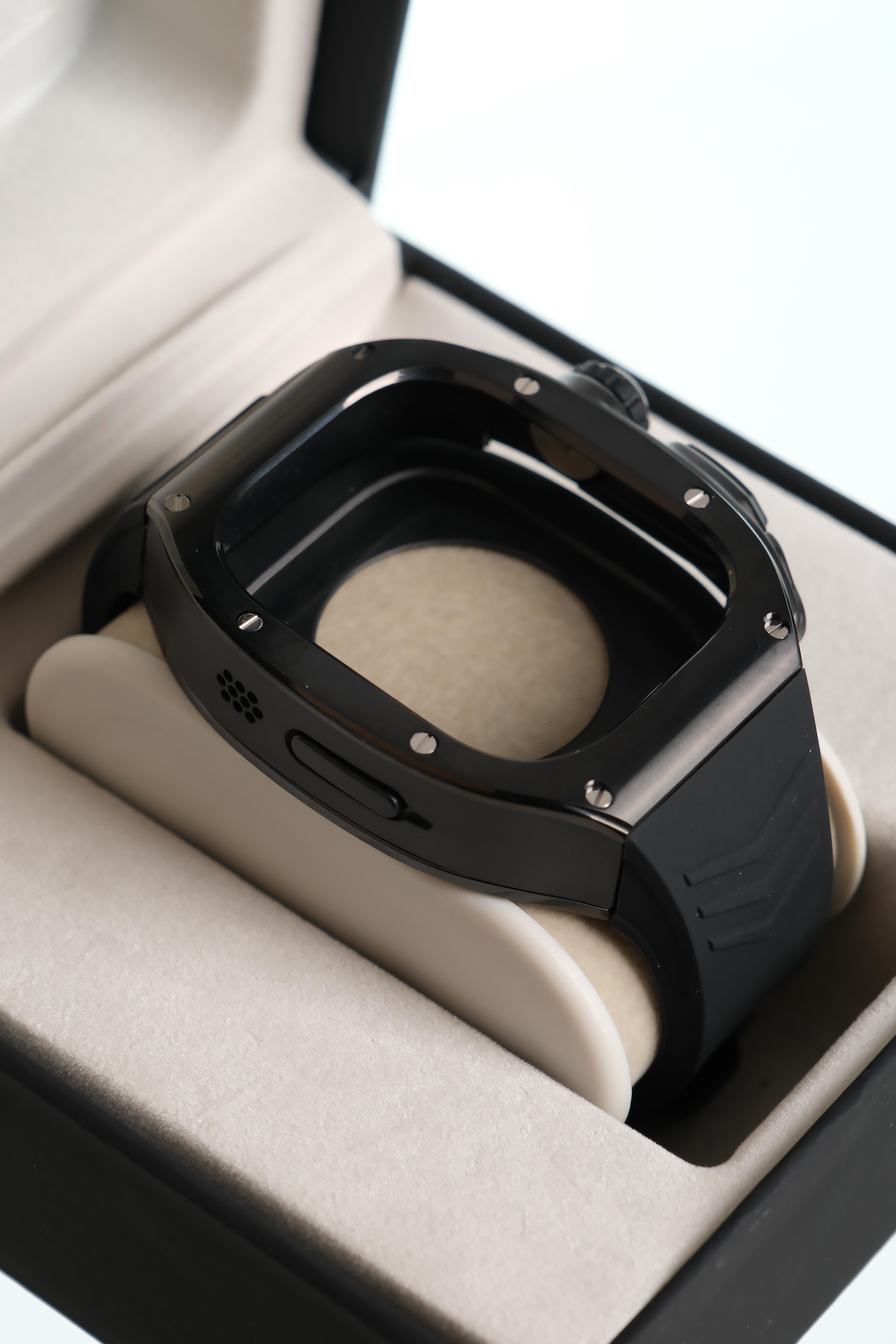 Apple Saat Kasa kordon Siyah 49mm silikon kauçuk bant paslanmaz çelik kasa  iWatch ULTRA Apple KordonWATCHOFROYALkasakrdonApple Saat Kasa kordon Siyah 49mm silikon kauçuk bant paslanmaz çelik kasa  iWatch ULTRA 