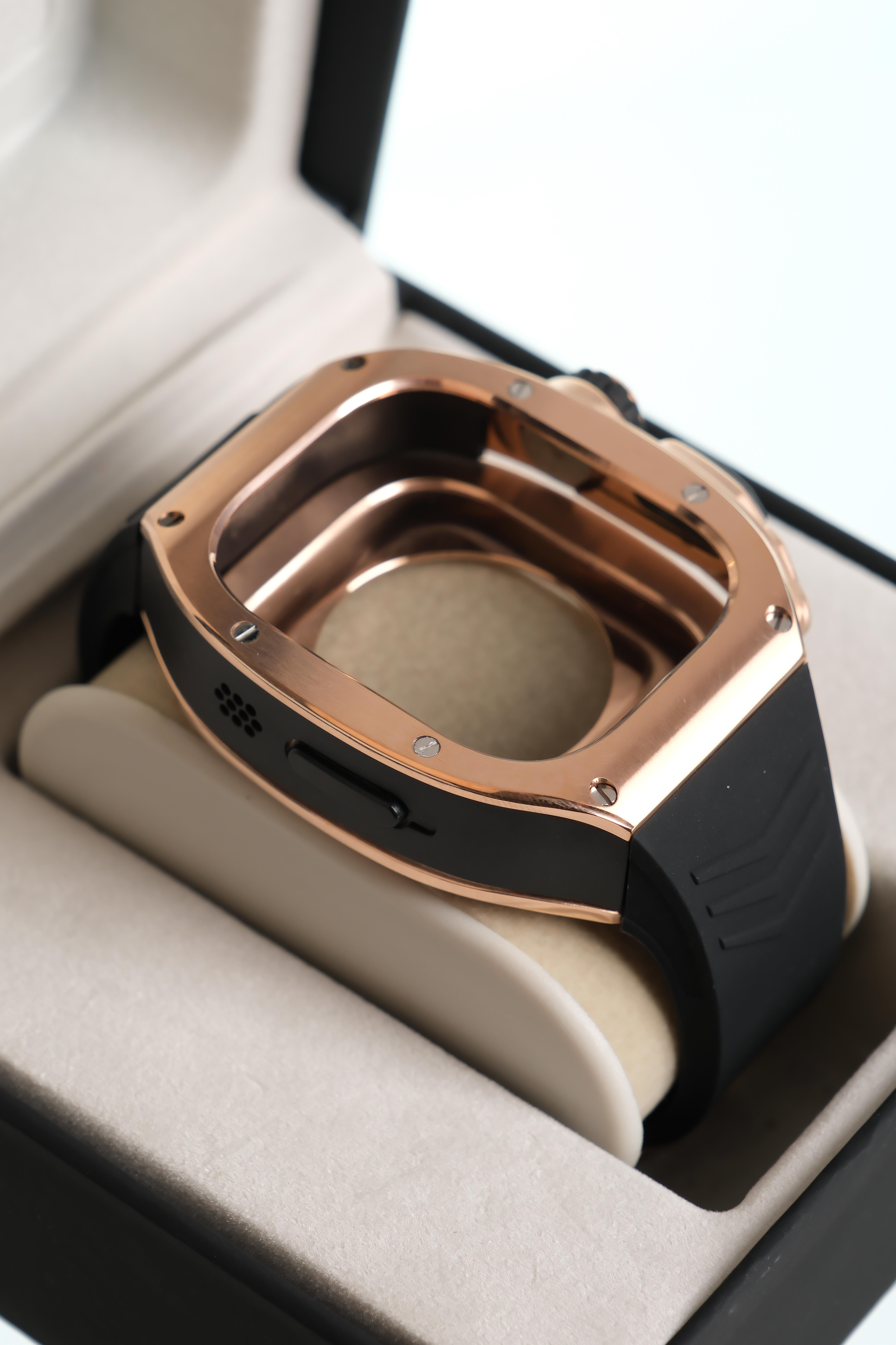 Apple Saat Kasa kordon Siyah Rose 49mm silikon kauçuk bant paslanmaz çelik kasa  iWatch ULTRA Apple KordonWATCHOFROYALkasakrdonApple Saat Kasa kordon Siyah Rose 49mm silikon kauçuk bant paslanmaz çelik kasa  iWatch ULTRA 