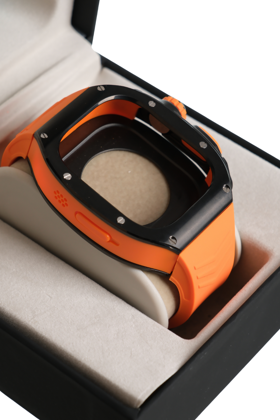 Apple Saat Kasa kordon Siyah Turuncu 49mm silikon kauçuk bant paslanmaz çelik kasa  iWatch ULTRA Apple KordonWATCHOFROYALkasakrdonApple Saat Kasa kordon Siyah Turuncu 49mm silikon kauçuk bant paslanmaz çelik kasa  iWatch ULTRA 