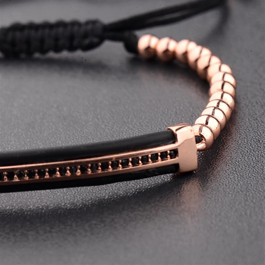 ZIRCON BEADS MAKROME ROSE GOLD BİLEKLİK SETİ BRACELETWATCHOFROYALZRCNBEADSMCRMRSZIRCON BEADS MAKROME ROSE GOLD BİLEKLİK SETİ 