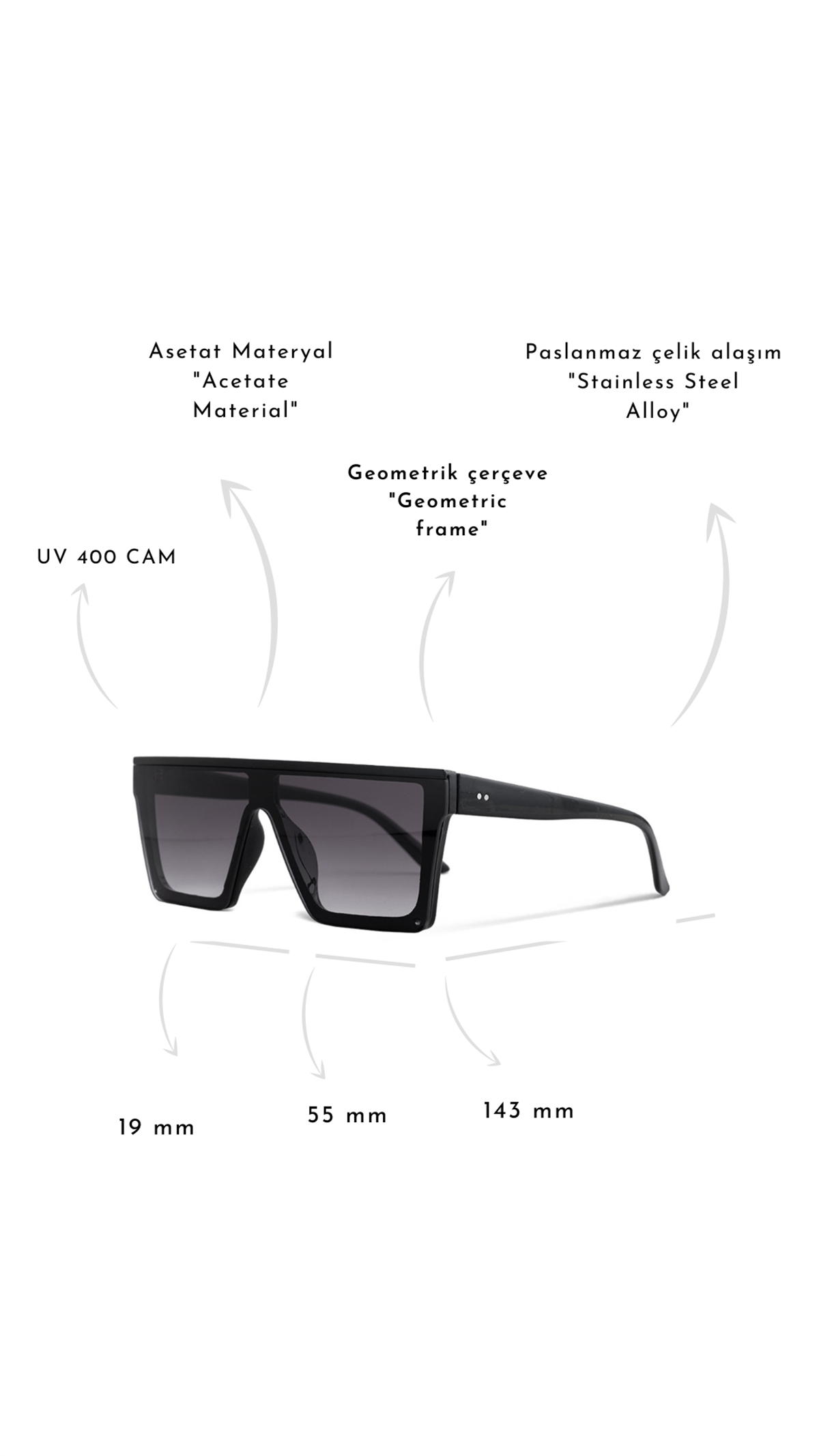 ROYAL EYEWEAR RE312 SİYAH KADIN GÜNEŞ GÖZLÜĞÜGÖZLÜKWATCHOFROYALRE312ROYAL EYEWEAR RE312 SİYAH KADIN GÜNEŞ GÖZLÜĞÜ