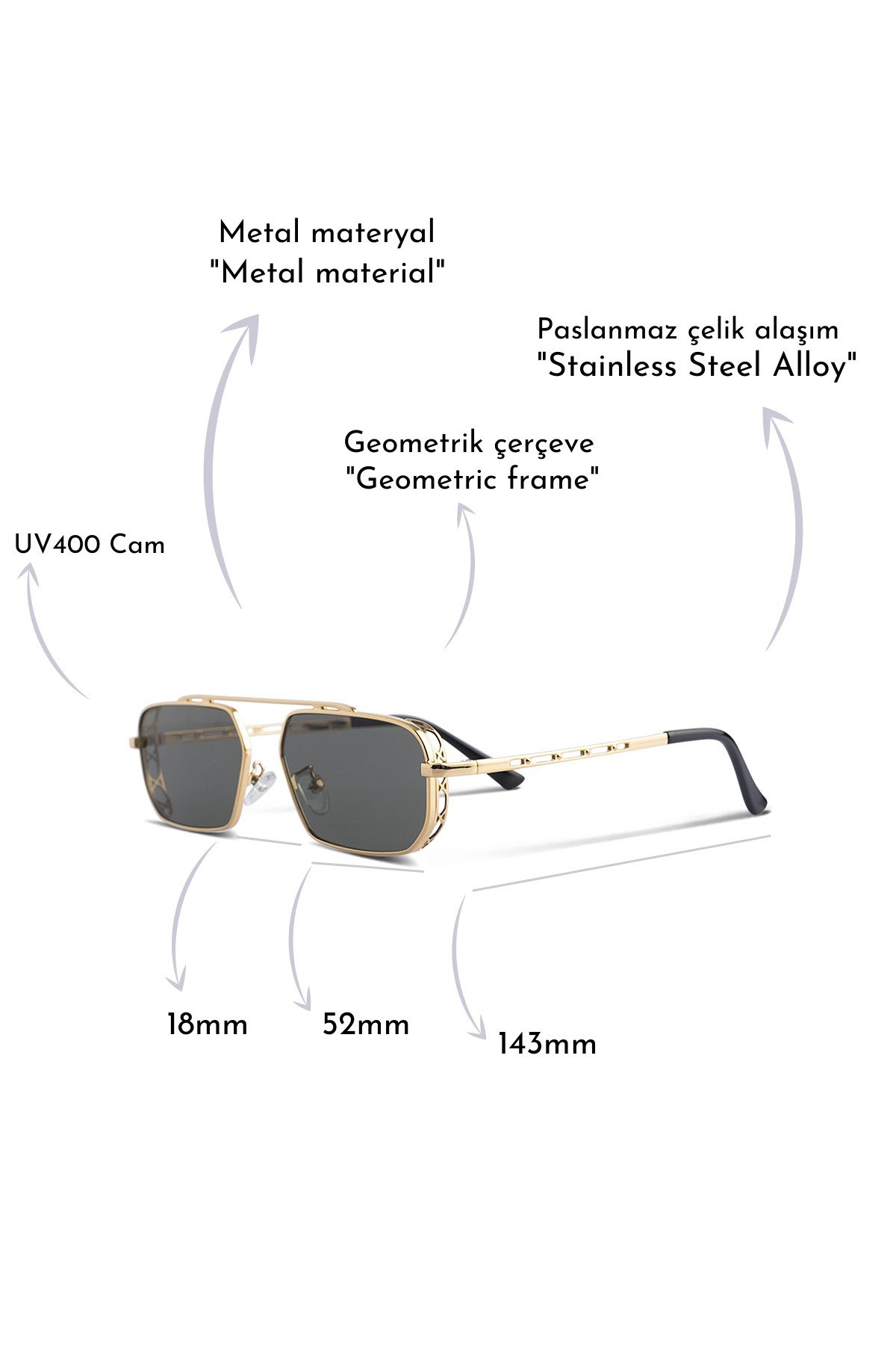 ROYAL EYEWEAR RE36073 GOLD GREEN UNİSEX GÜNEŞ GÖZLÜĞÜGÖZLÜKWATCHOFROYALRE36073GOLDGREENROYAL EYEWEAR RE36073 GOLD GREEN UNİSEX GÜNEŞ GÖZLÜĞÜ