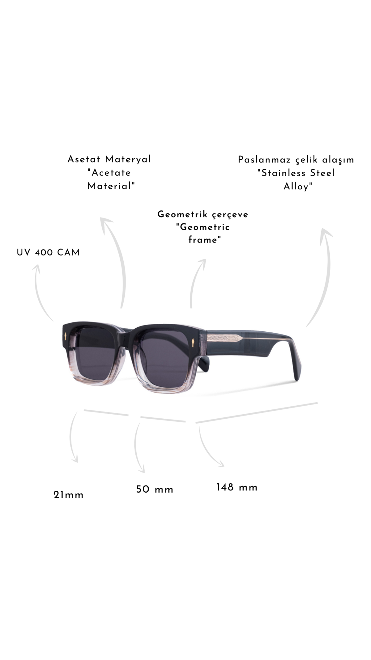 ROYAL EYEWEAR RE9805 TRANSPARAN SİYAH UNISEX GÜNEŞ GÖZLÜĞÜGÖZLÜKWATCHOFROYALRE9805ROYAL EYEWEAR RE9805 TRANSPARAN SİYAH UNISEX GÜNEŞ GÖZLÜĞÜ