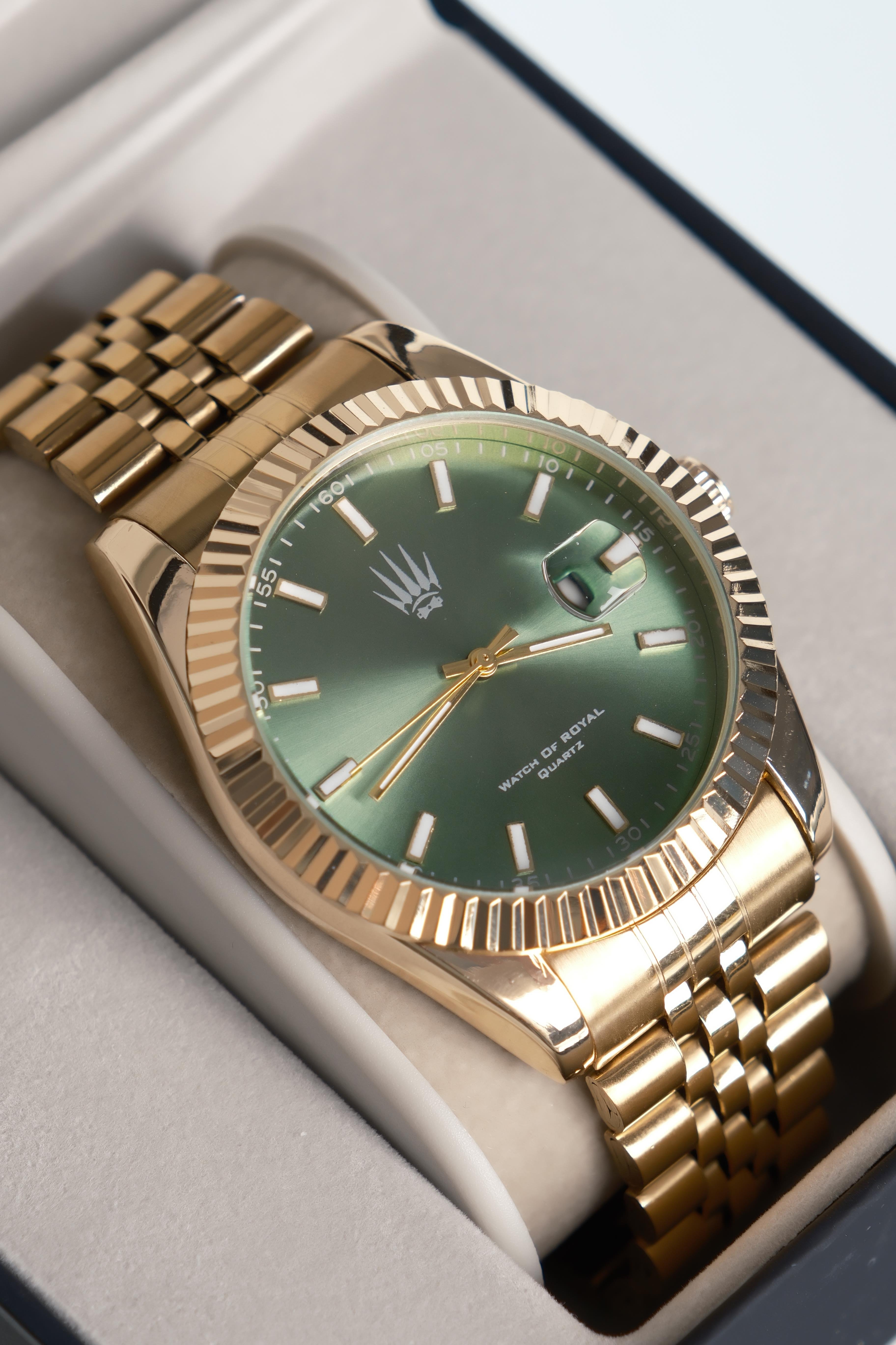 Crest Line Gold Green Kol SaatiWatchesWATCHOFROYALCrest LineCrest Line Gold Green Kol Saati