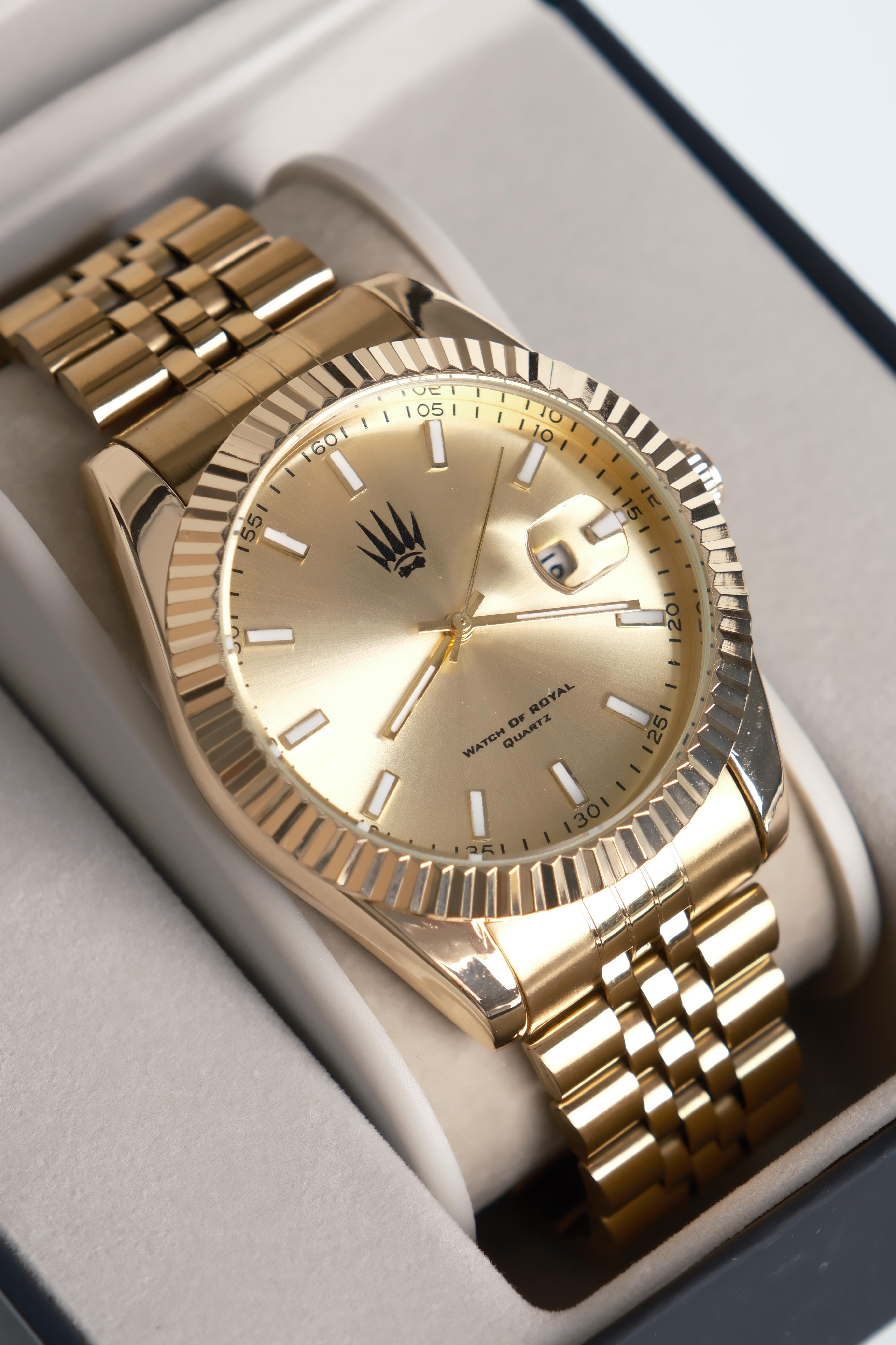 Crest Line Gold Yellow Kol SaatiWatchesWATCHOFROYALCrest LineCrest Line Gold Yellow Kol Saati