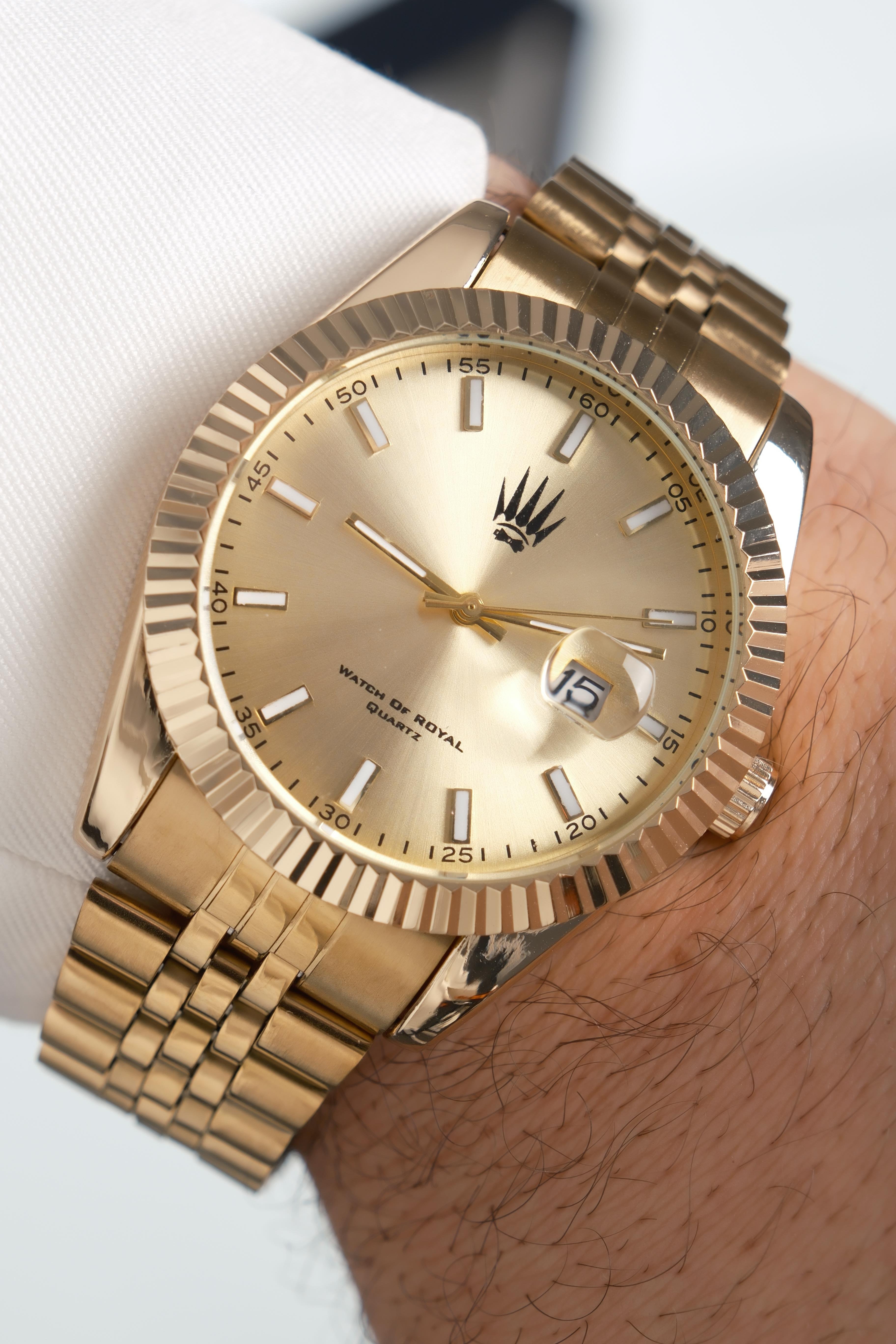 Crest Line Gold Yellow Kol SaatiWatchesWATCHOFROYALCrest LineCrest Line Gold Yellow Kol Saati