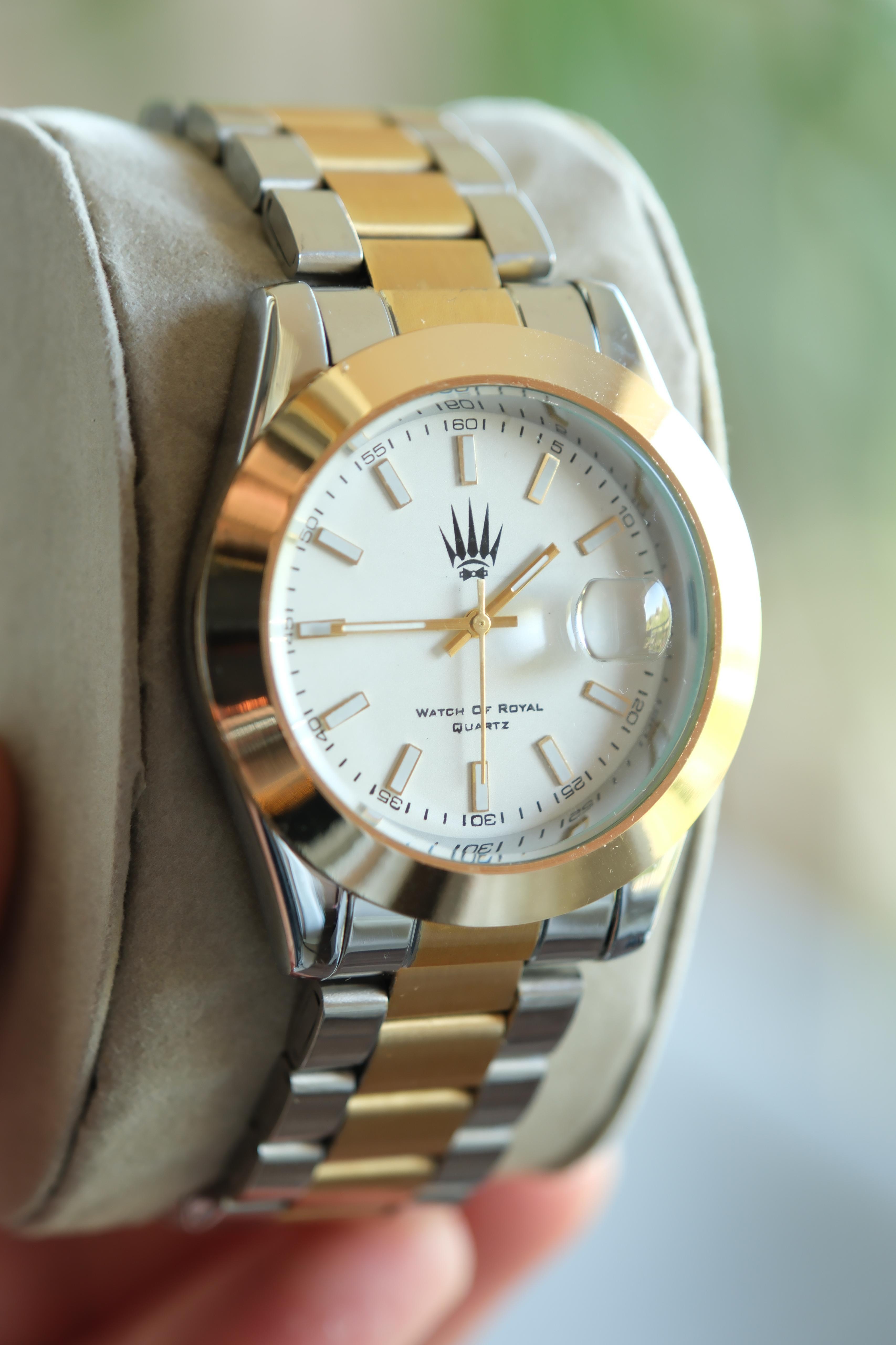 Noble Date Silver Gold Beyaz Siyah Kol SaatiKol SaatiWATCHOFROYALnobledateNoble Date Silver Gold Beyaz Siyah Kol Saati