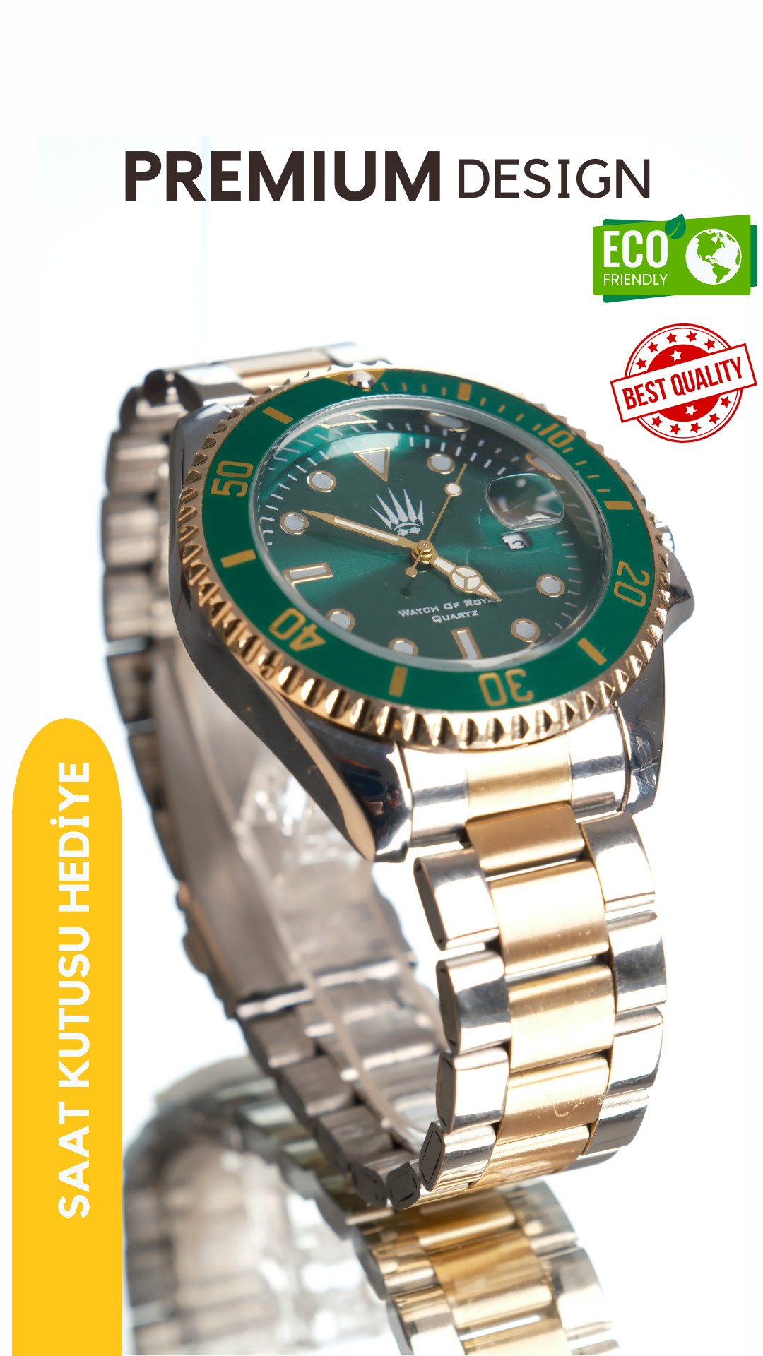 Titan Silver Gold Yeşil Kol SaatiKol SaatiWATCHOFROYALTitanTitan Silver Gold Yeşil Kol Saati