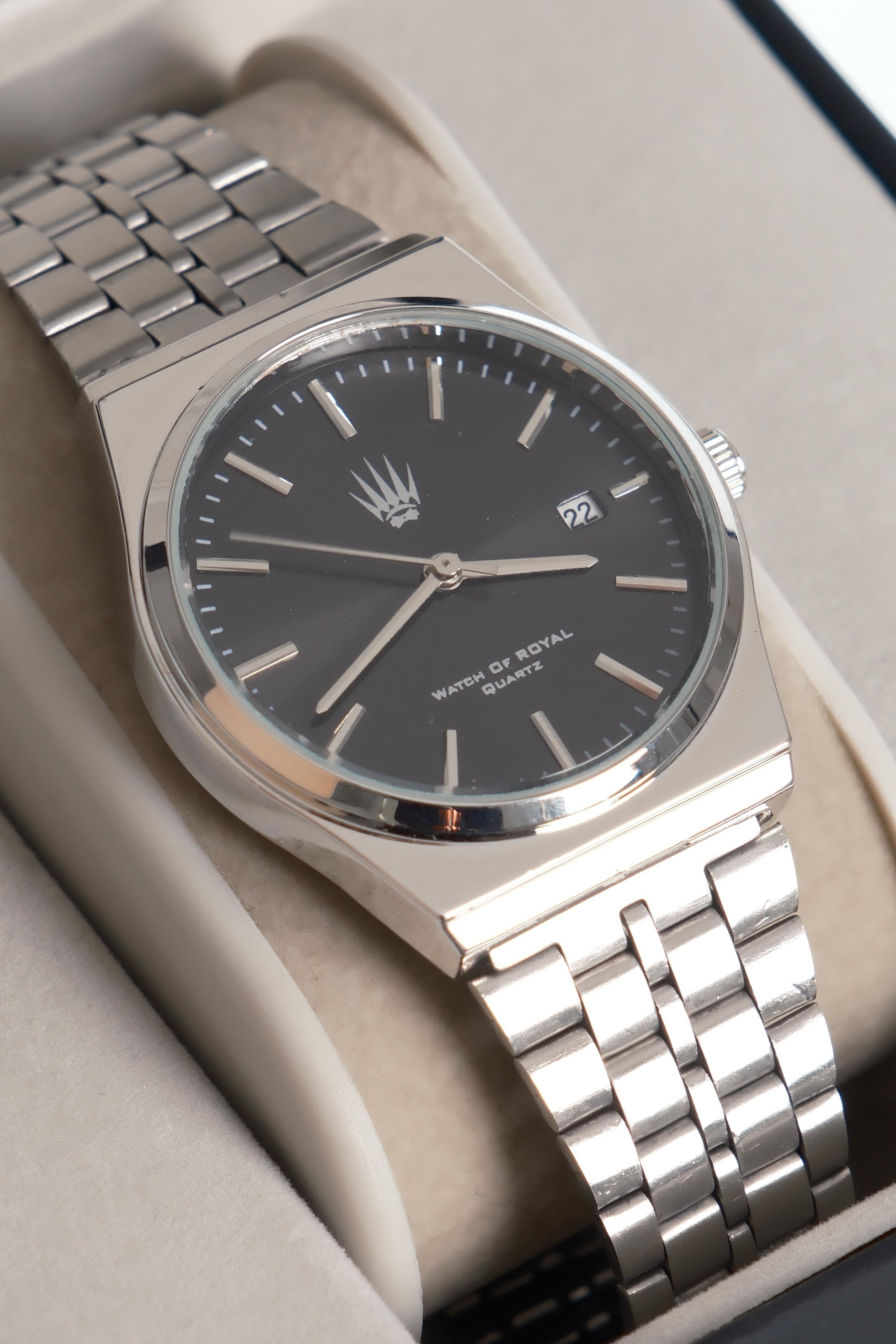 Virtus Classic Time Silver Black Kol SaatiKol SaatiWATCHOFROYALVirtusClassicVirtus Classic Time Silver Black Kol Saati