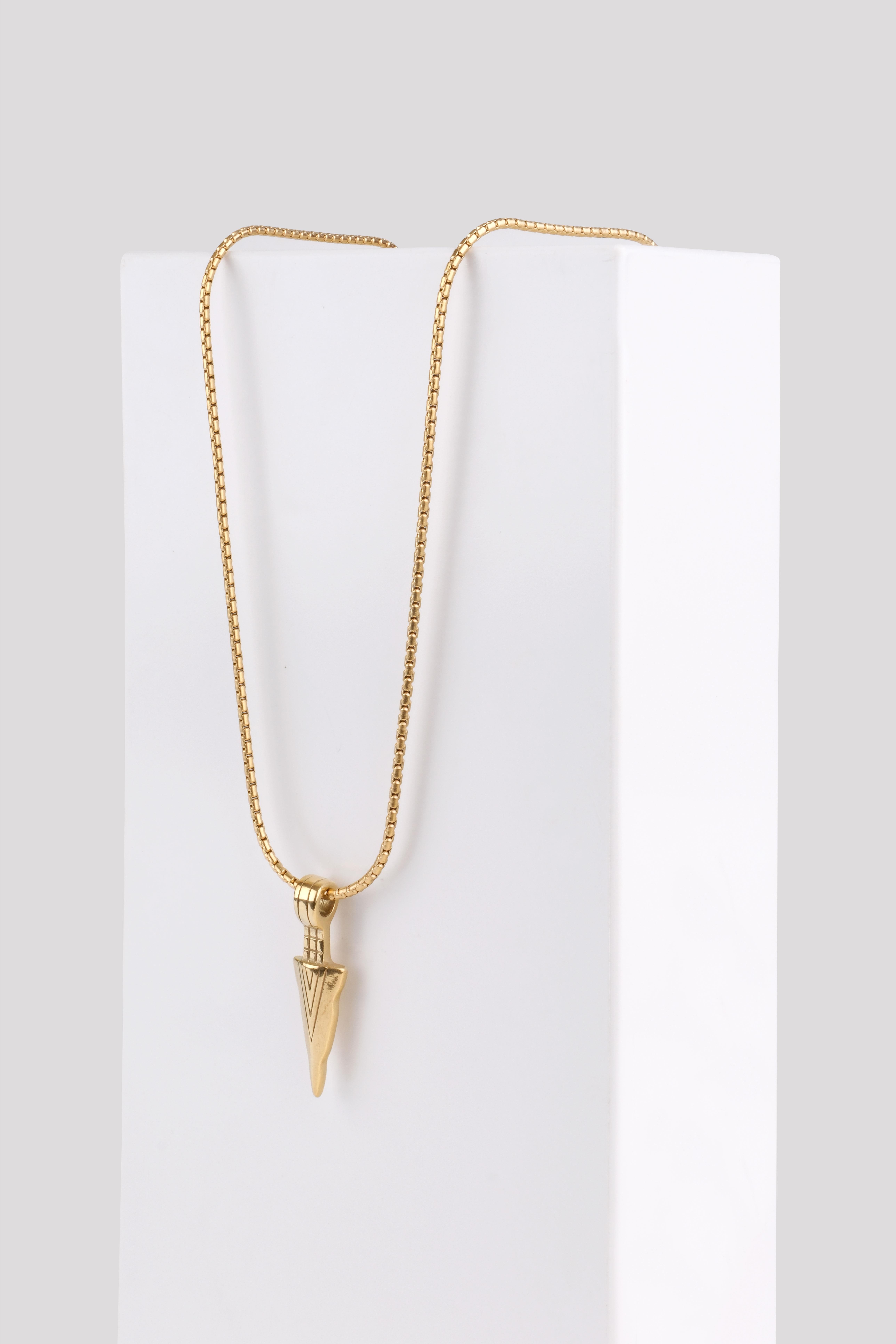 GEOMETRIC TRIANGLE GOLD TITANIUM NECKLACENecklaceWATCHOFROYALGEOTRIANGLEGLDGEOMETRIC TRIANGLE GOLD TITANIUM NECKLACE