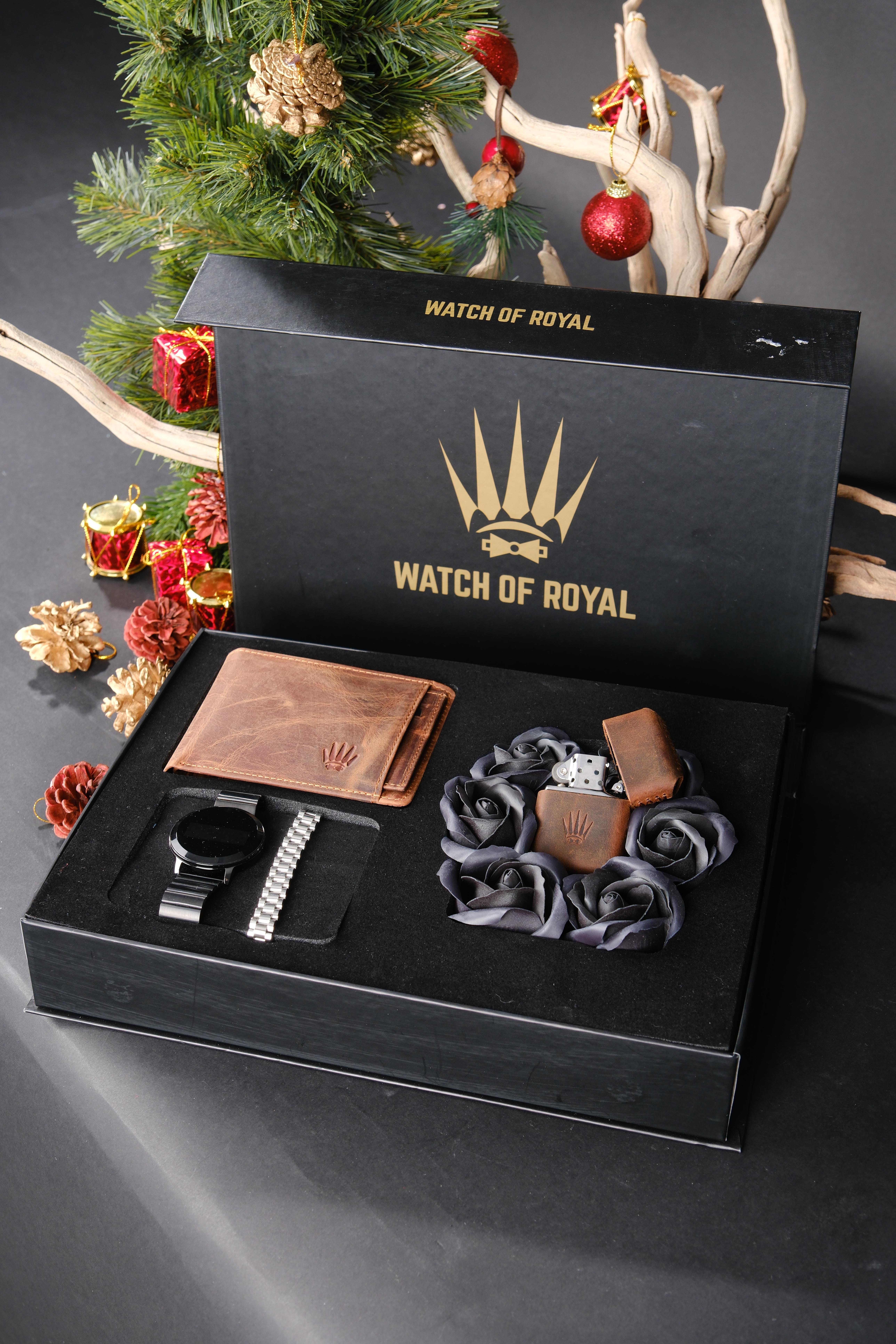 HEDİYE KUTUSU 4'LÜ SET ERKEK NO-2ROYAL BOXWATCHOFROYALKUTUHEDİYE KUTUSU 4'LÜ SET ERKEK NO-2