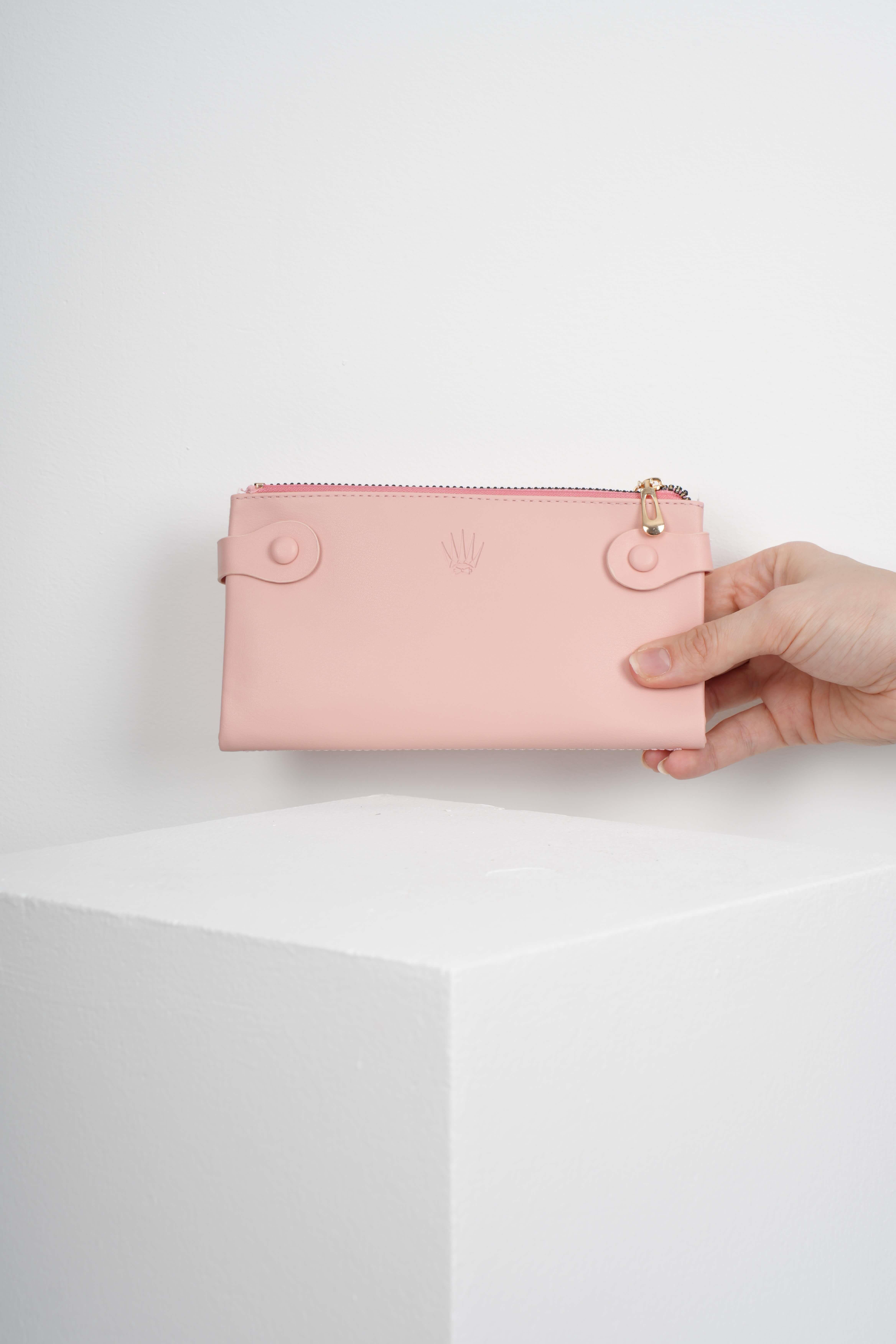 DUAL POCKET PEMBE PHONE WALLETTelefon CüzdanıWATCHOFROYALDUALPCKTFLTRBLCKDUAL POCKET PEMBE PHONE WALLET