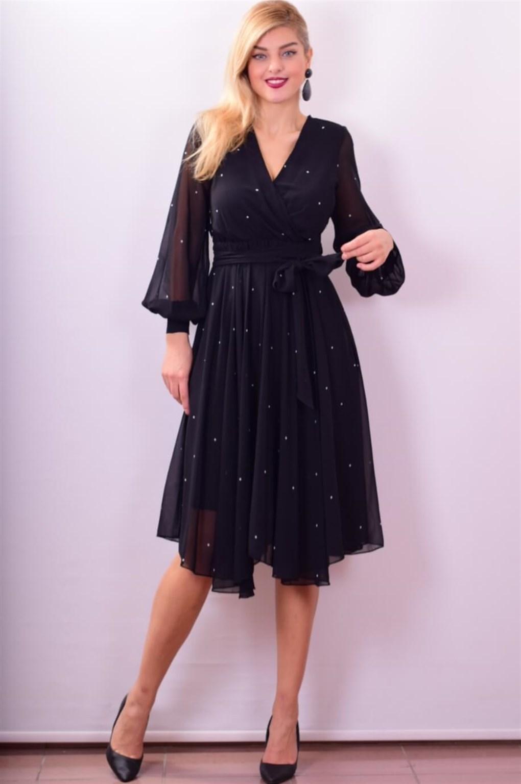 5342 Puantiye Şifon Elbise