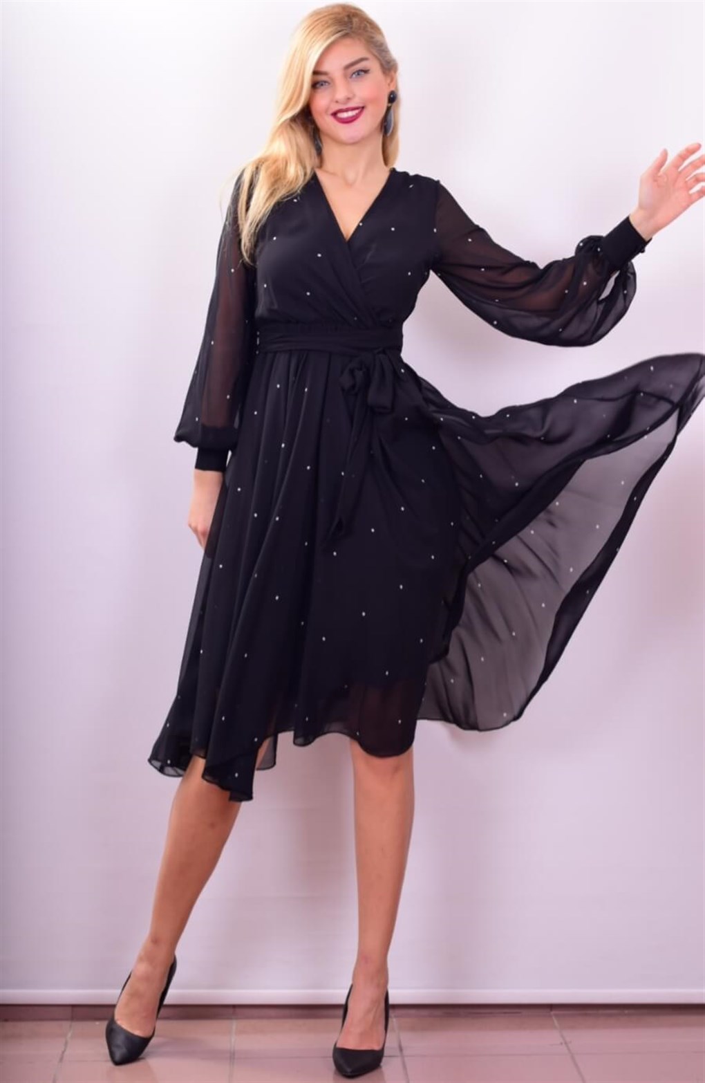 5342 Puantiye Şifon Elbise