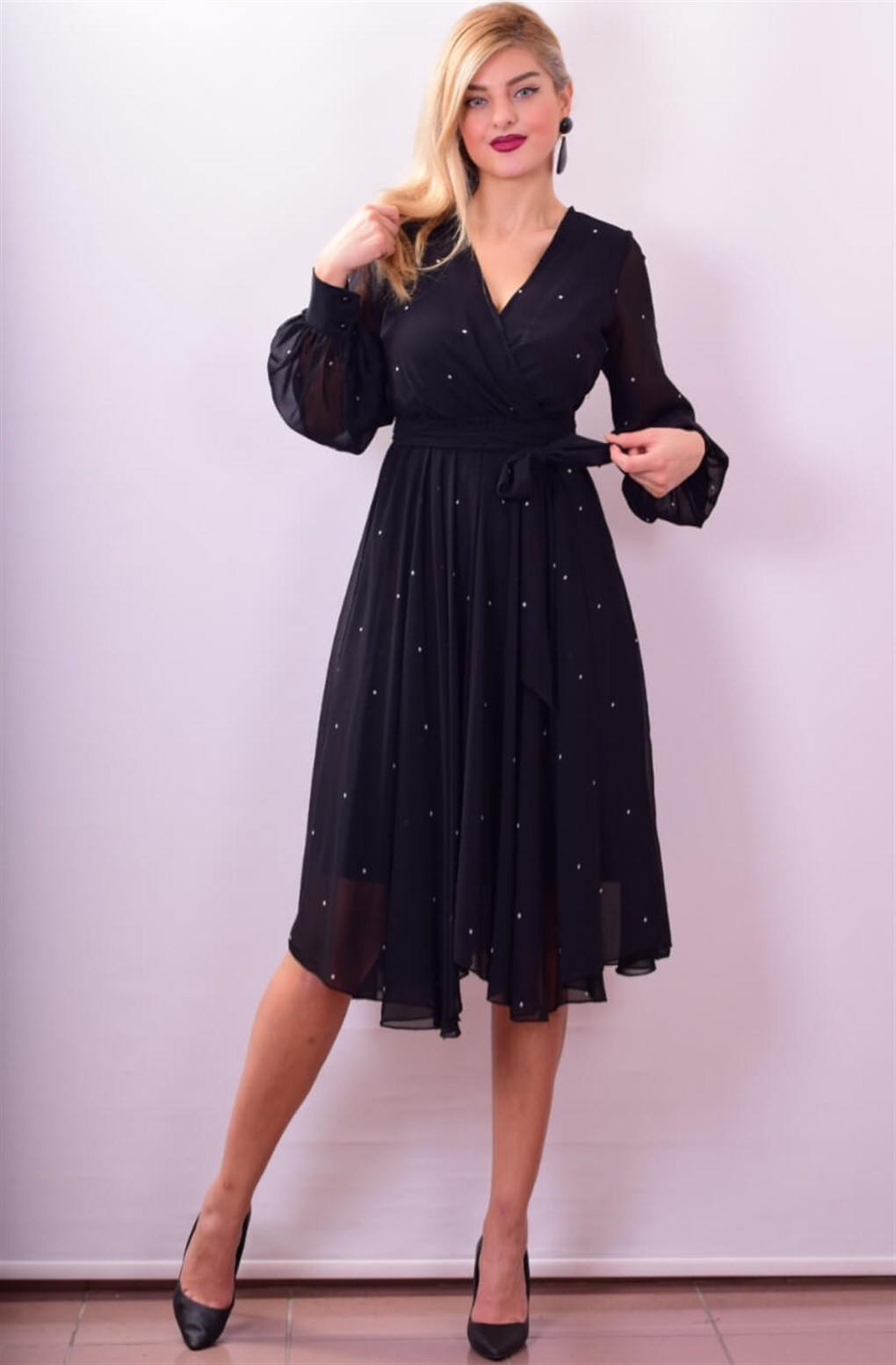 5342 Puantiye Şifon Elbise