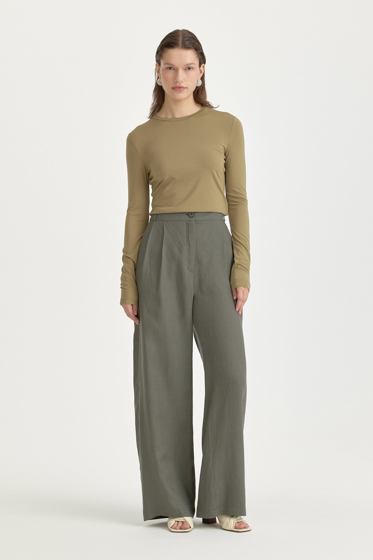 Basic Örme Bluz  Haki