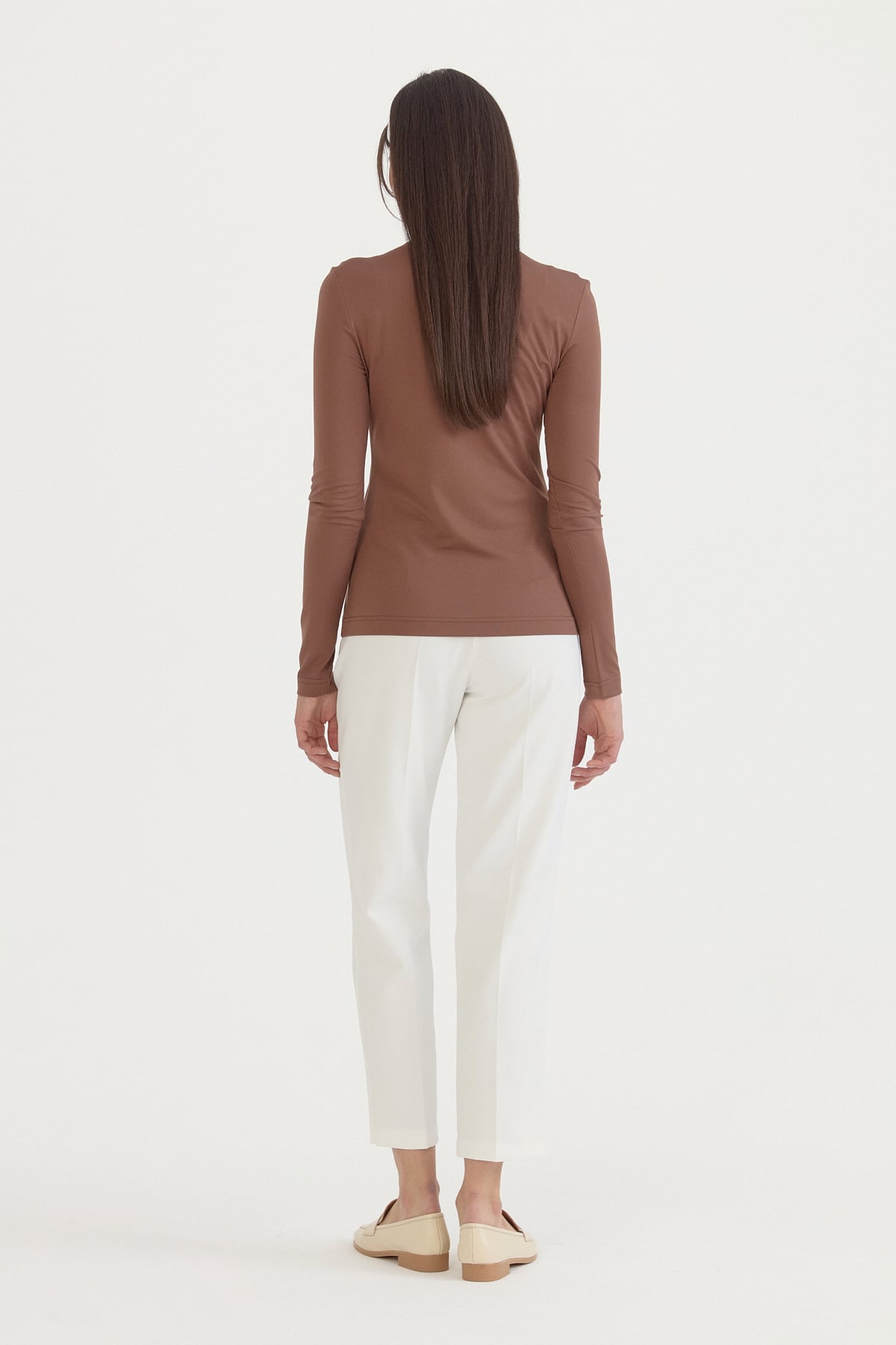 Basic Örme rayon karışımlı Bluz  Kahve