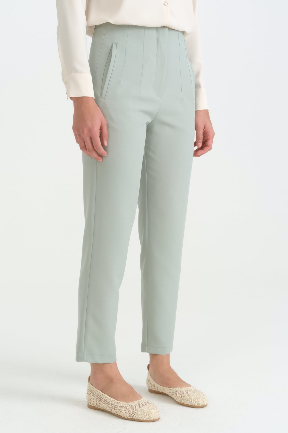 Beli Pensli Havuç Pantolon  Aqua