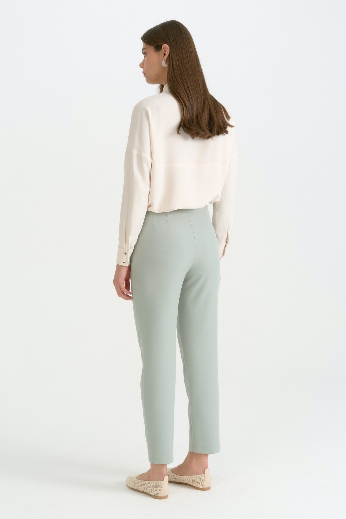 Beli Pensli Havuç Pantolon  Aqua