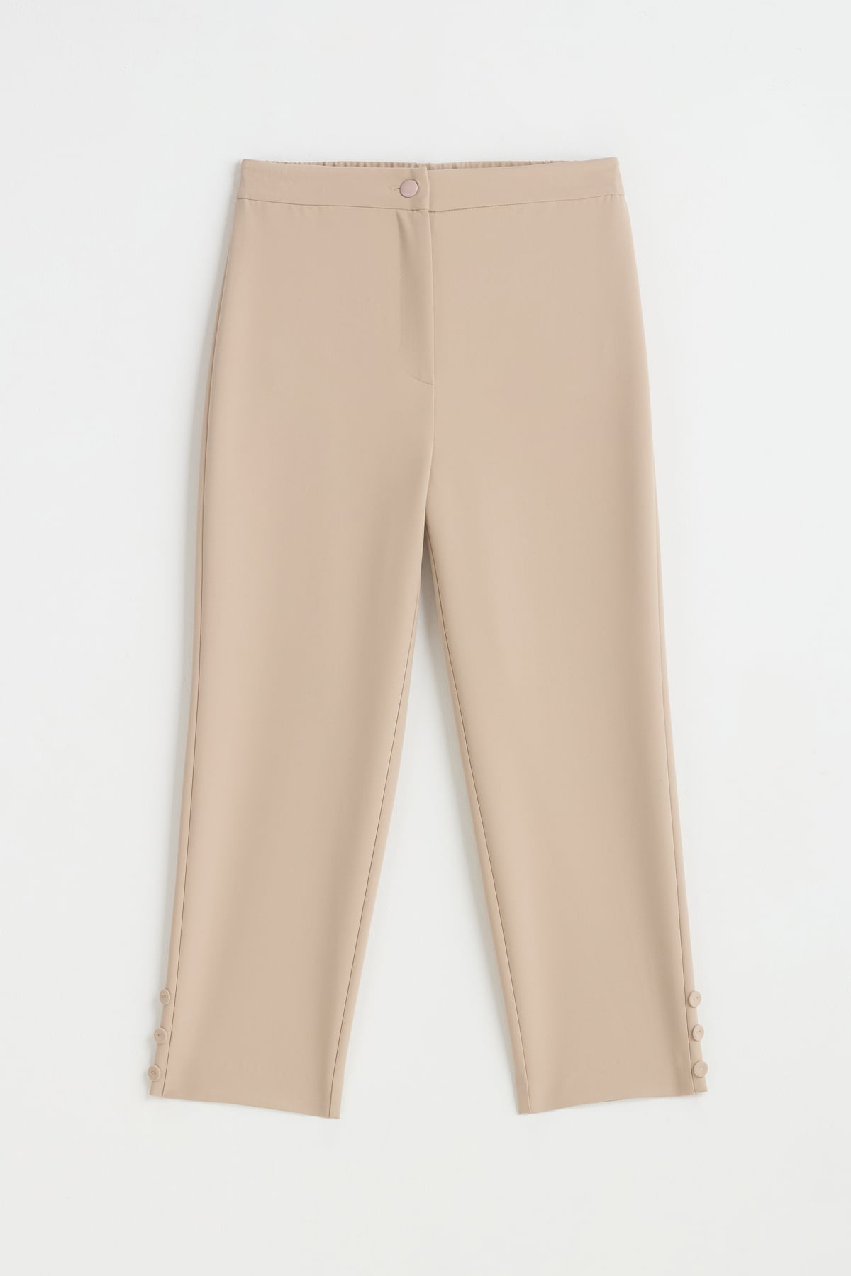 Boru Paça Poly. Viskon Pantolon  Bej