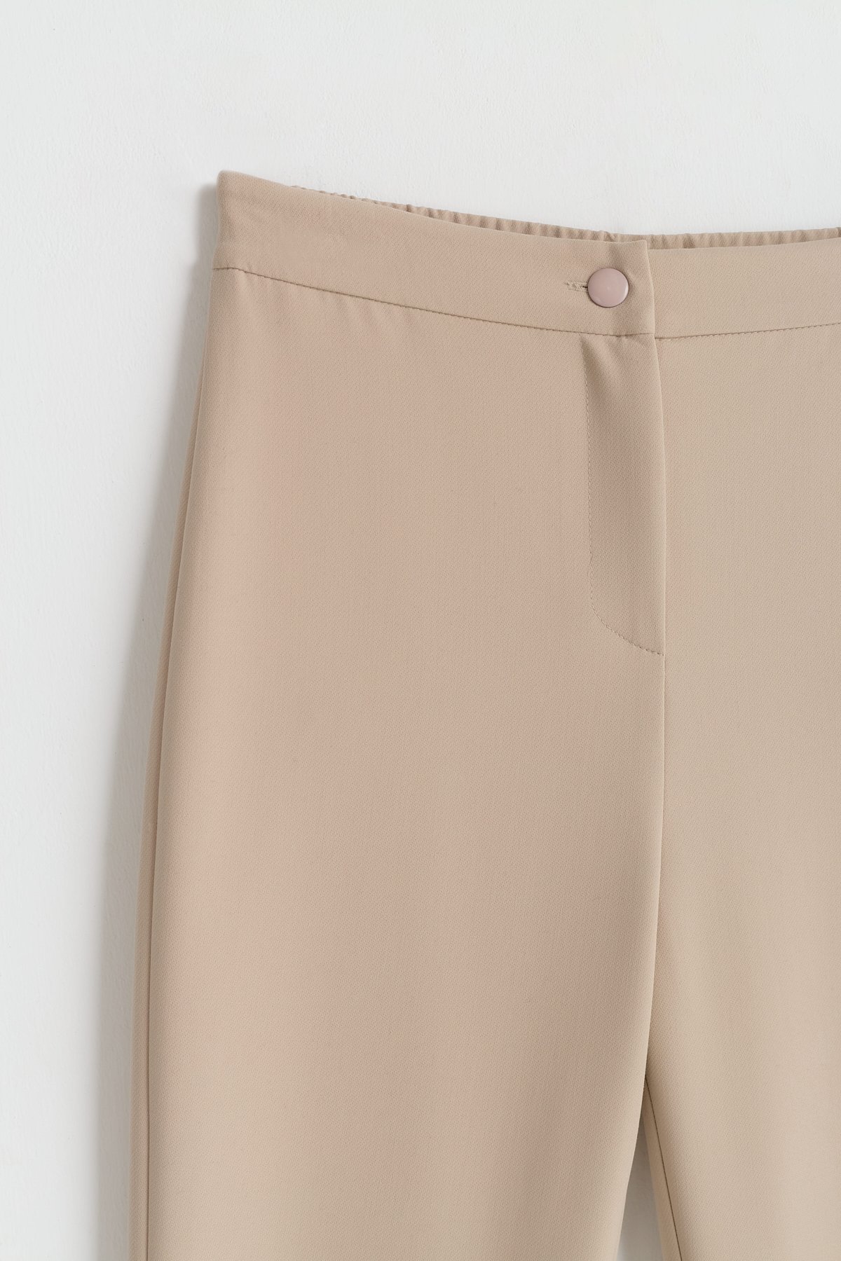 Boru Paça Poly. Viskon Pantolon  Bej