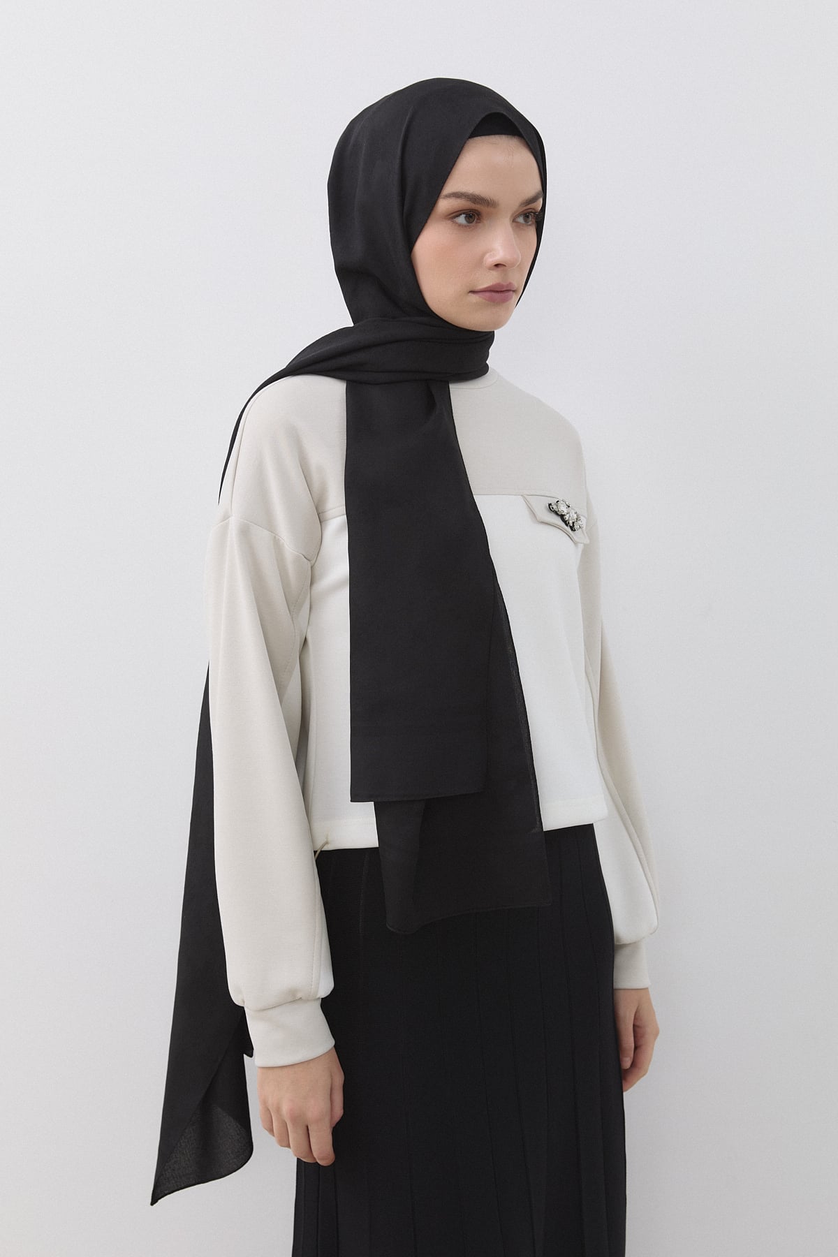 Büzgü Detaylı Örme Crop Bluz  Taş