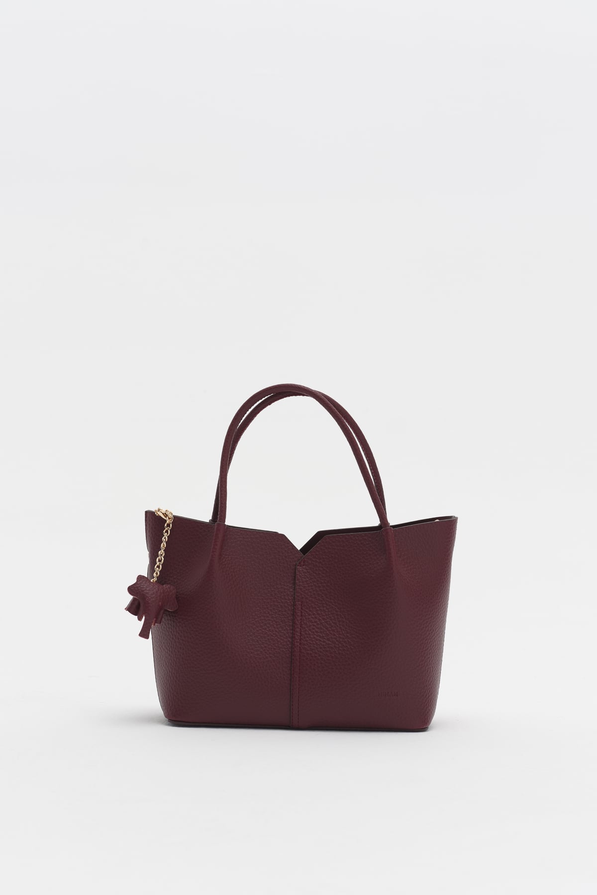 Charm Aksesuarlı Satchel Çanta  Bordo