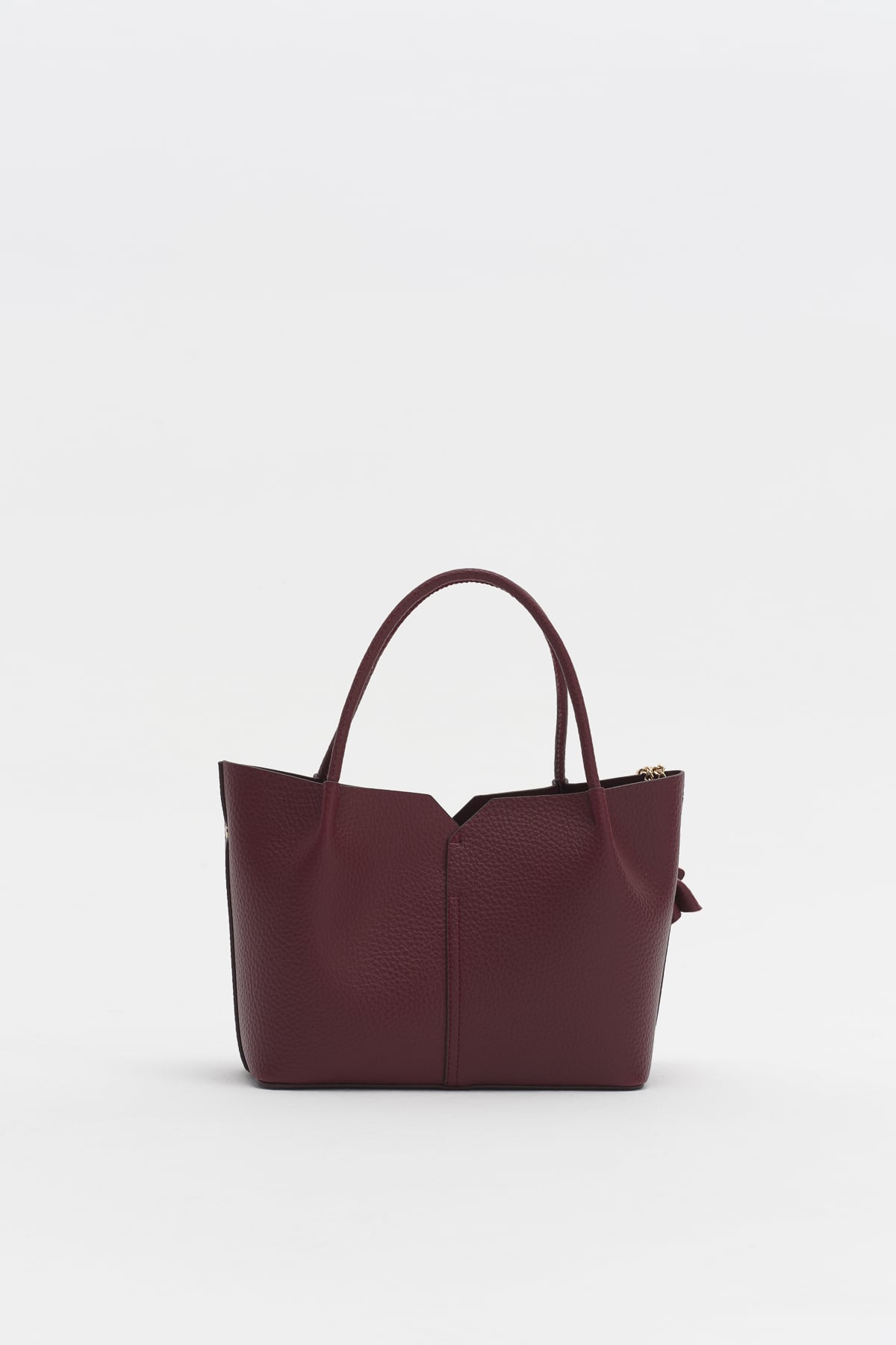 Charm Aksesuarlı Satchel Çanta  Bordo