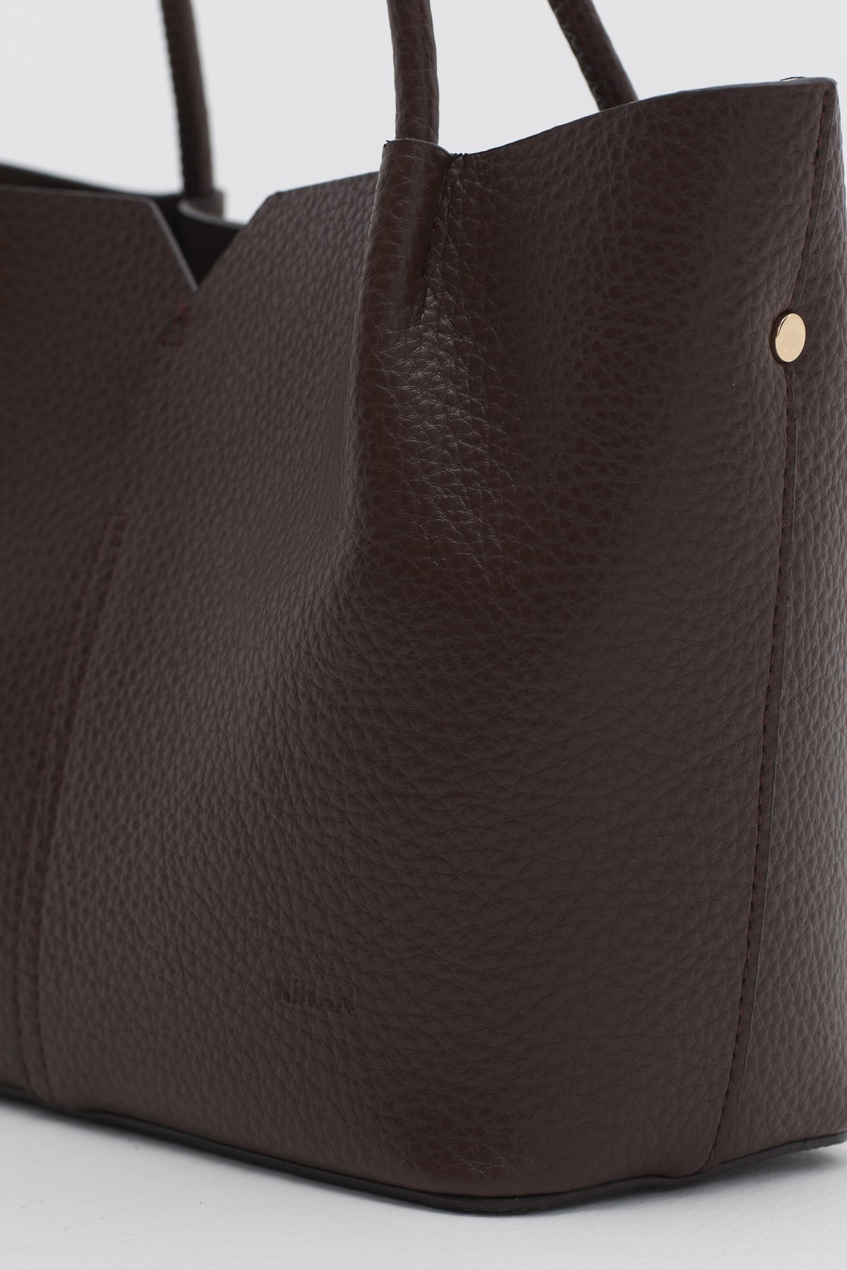 Charm Aksesuarlı Satchel Çanta  Kahve
