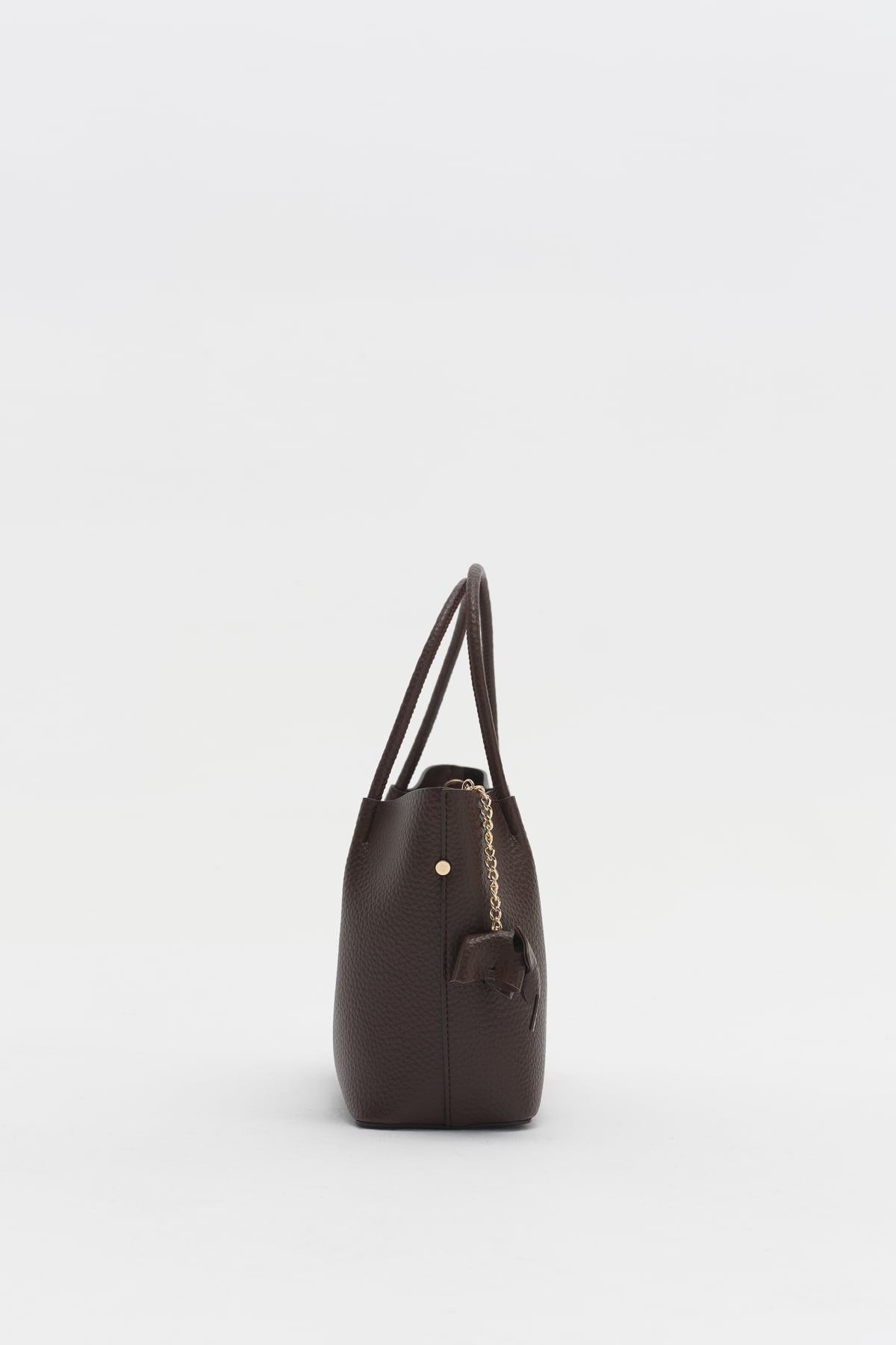 Charm Aksesuarlı Satchel Çanta  Kahve