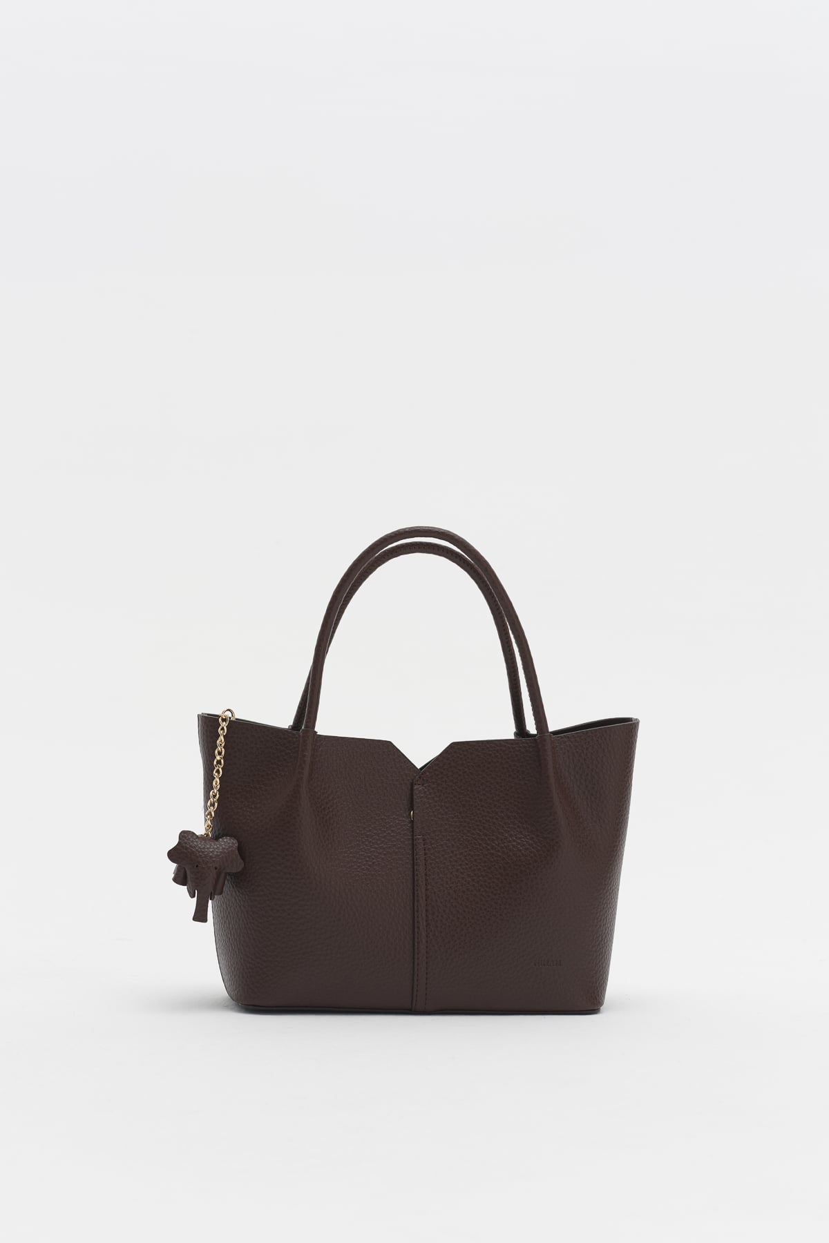 Charm Aksesuarlı Satchel Çanta  Kahve