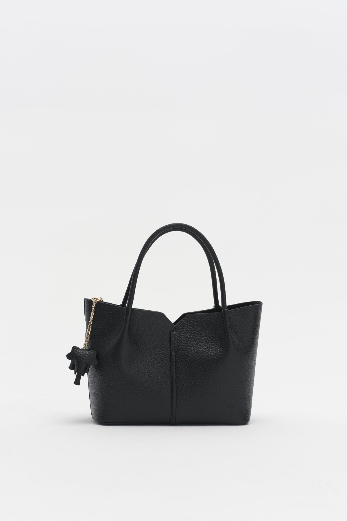Charm Aksesuarlı Satchel Çanta  Siyah